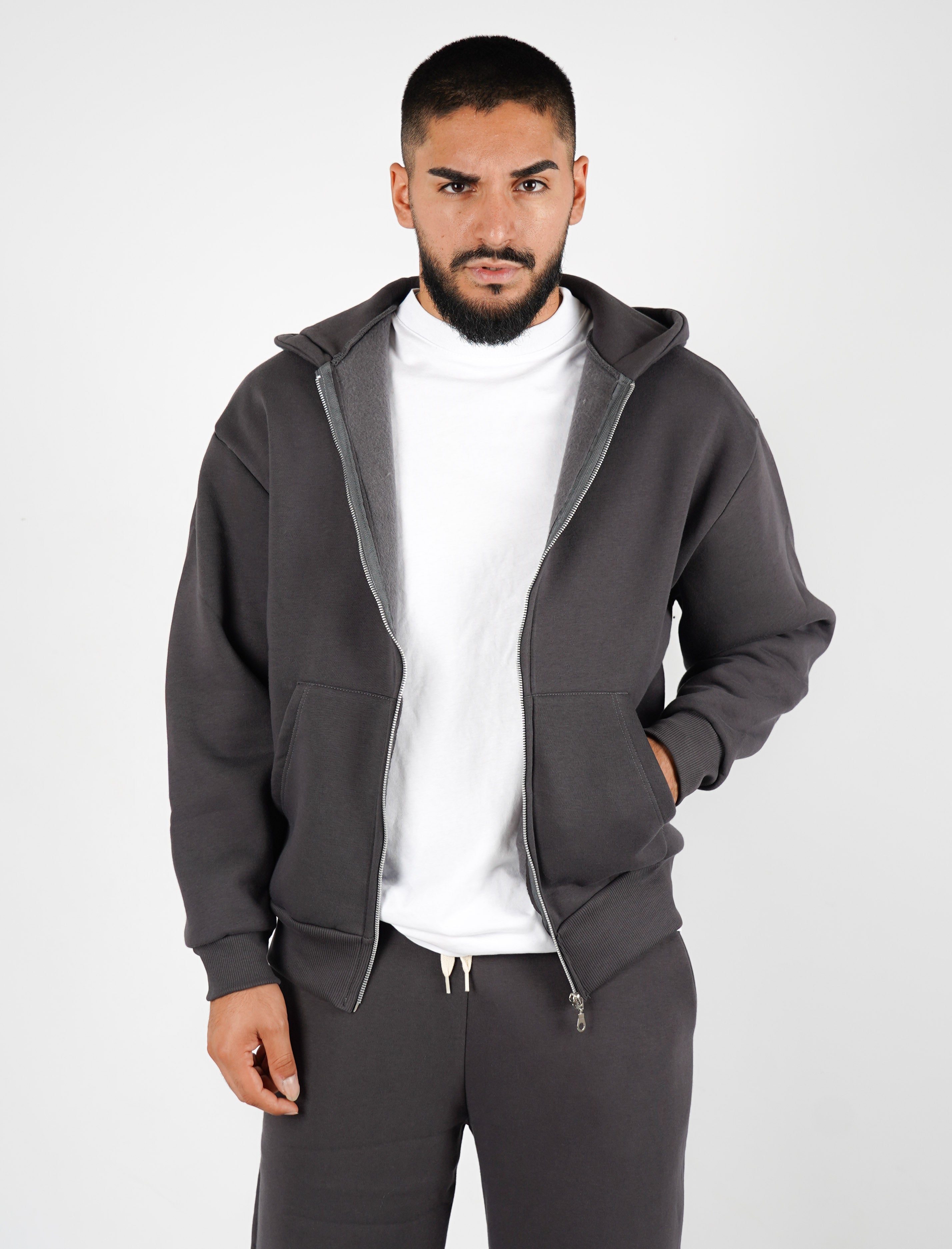FELPA BOXY FIT CON ZIP