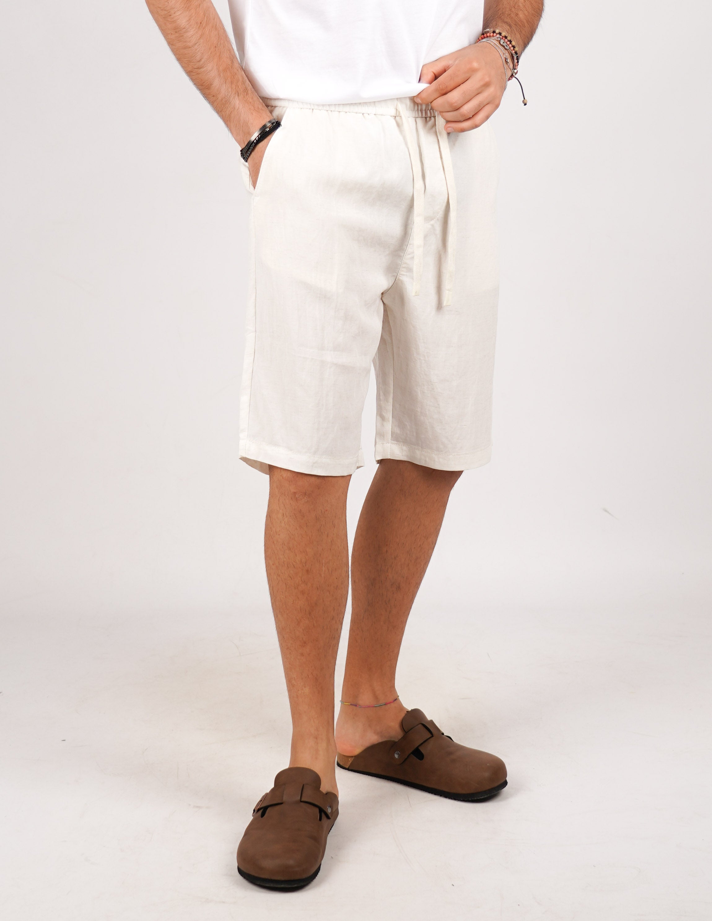 BERMUDA IN MISTO LINO