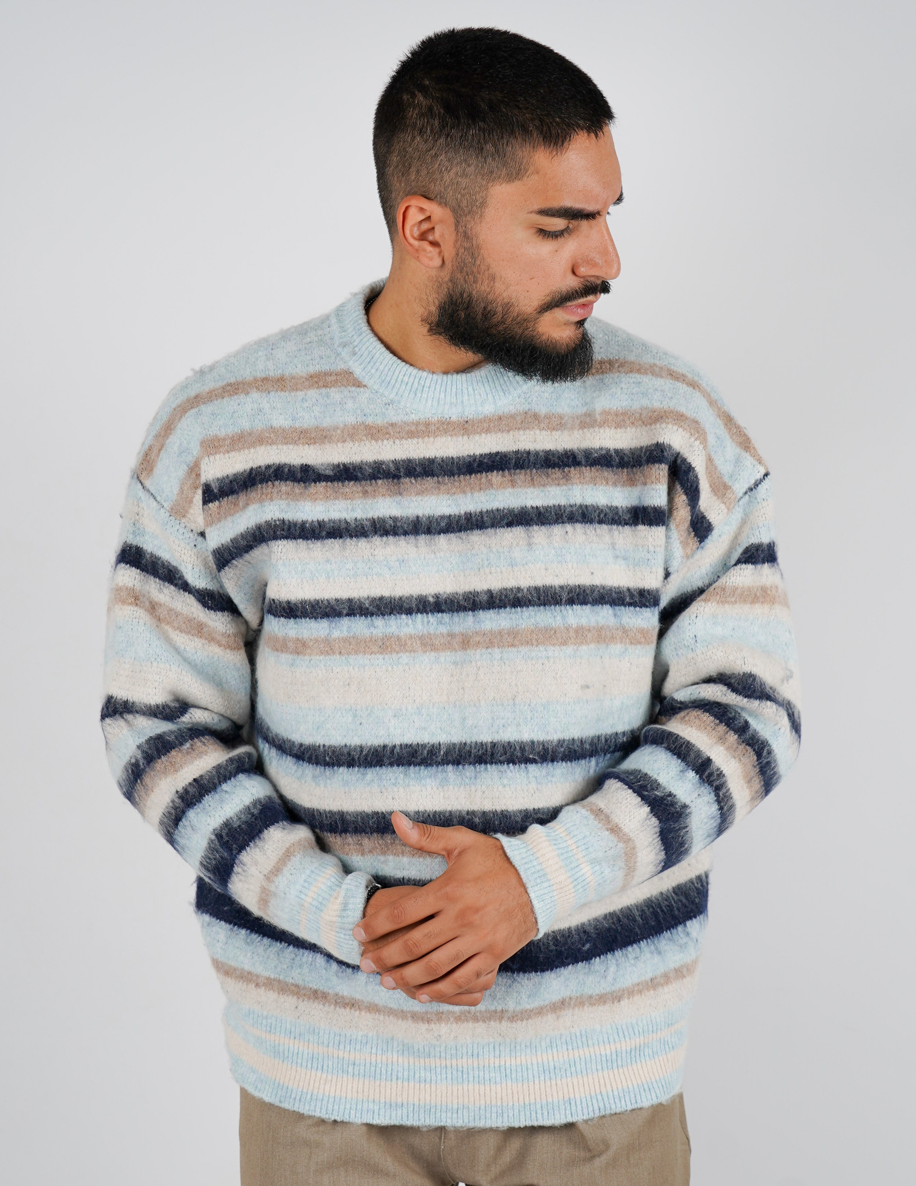 Maglione over size a righe