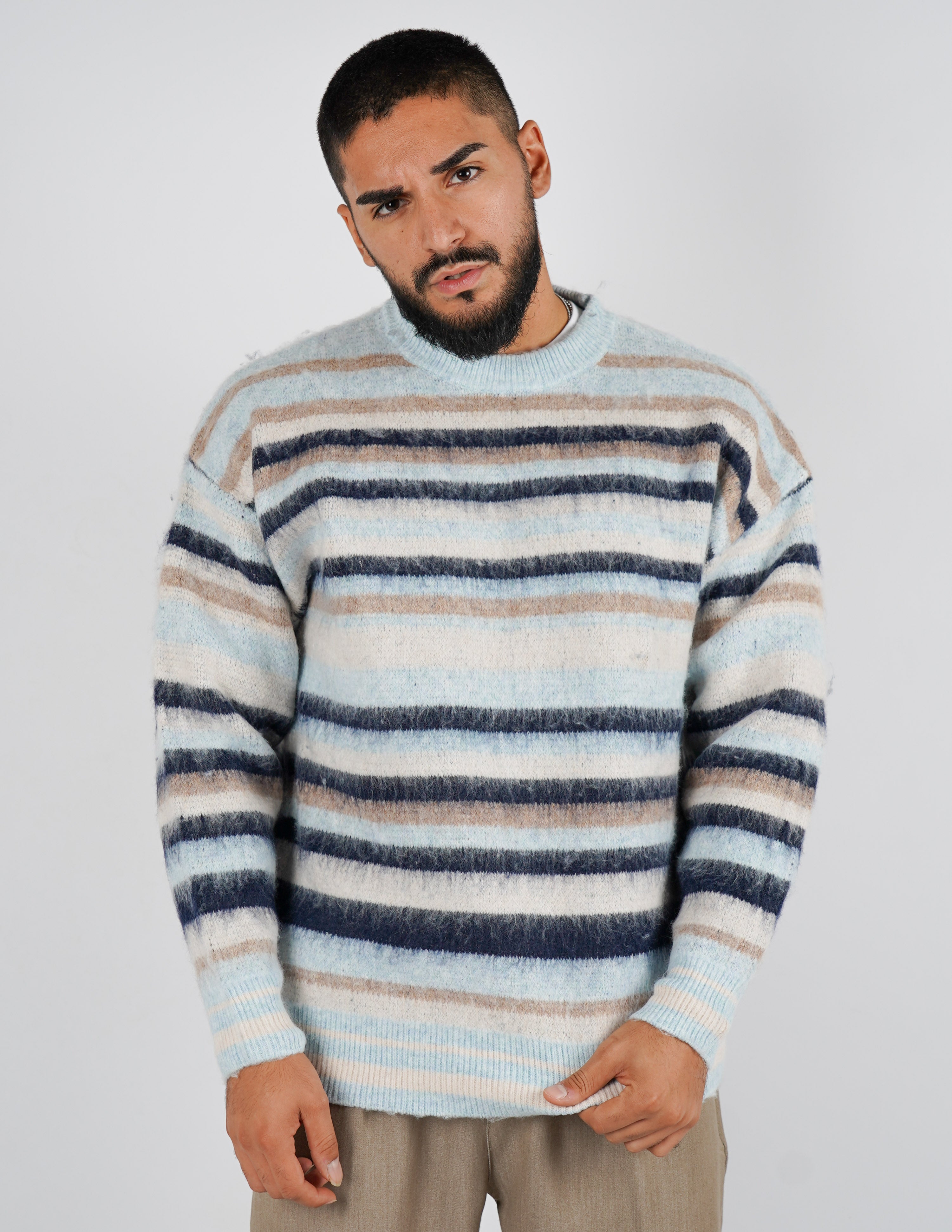 Maglione over size a righe