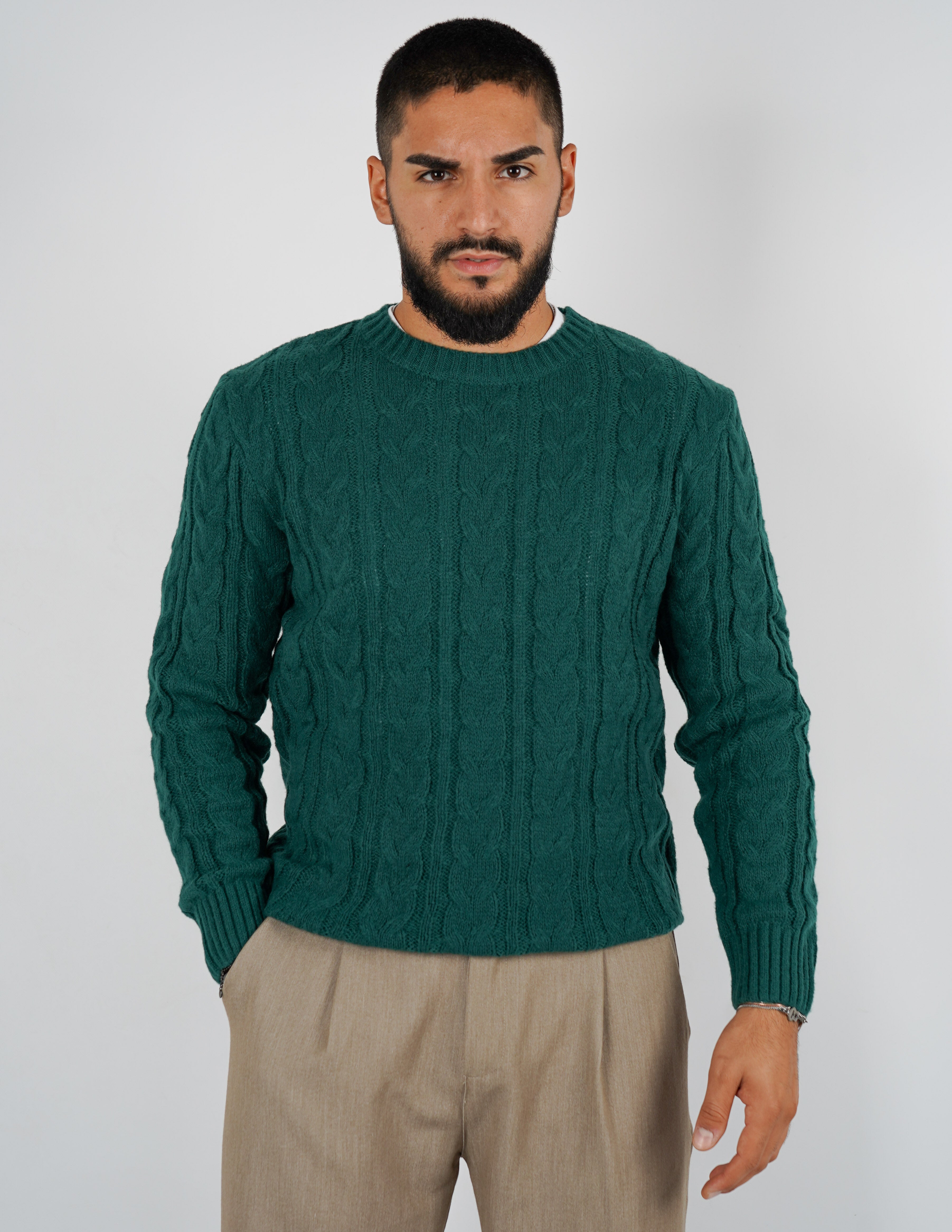 Maglione manica lunga intrecciato