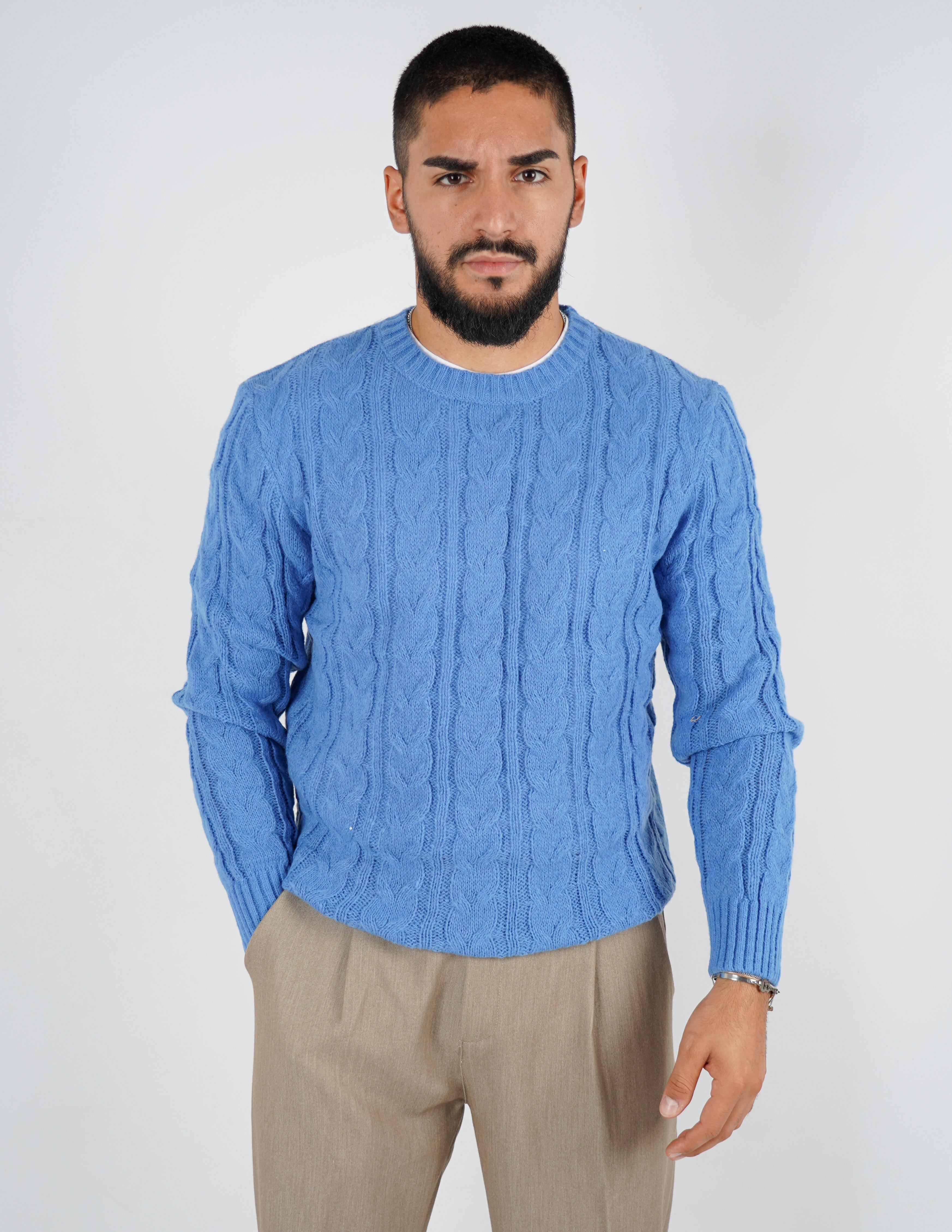 Maglione manica lunga intrecciato