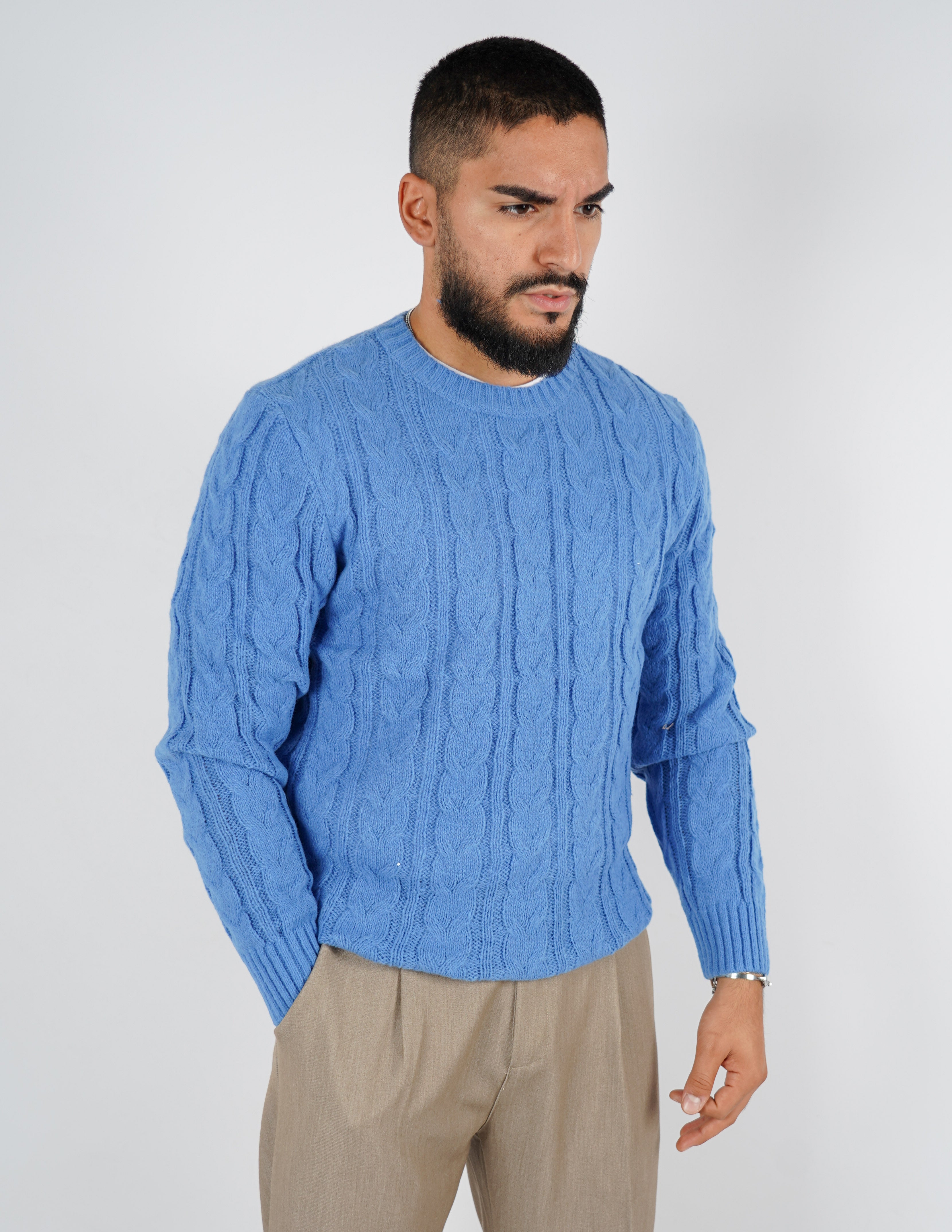 Maglione manica lunga intrecciato