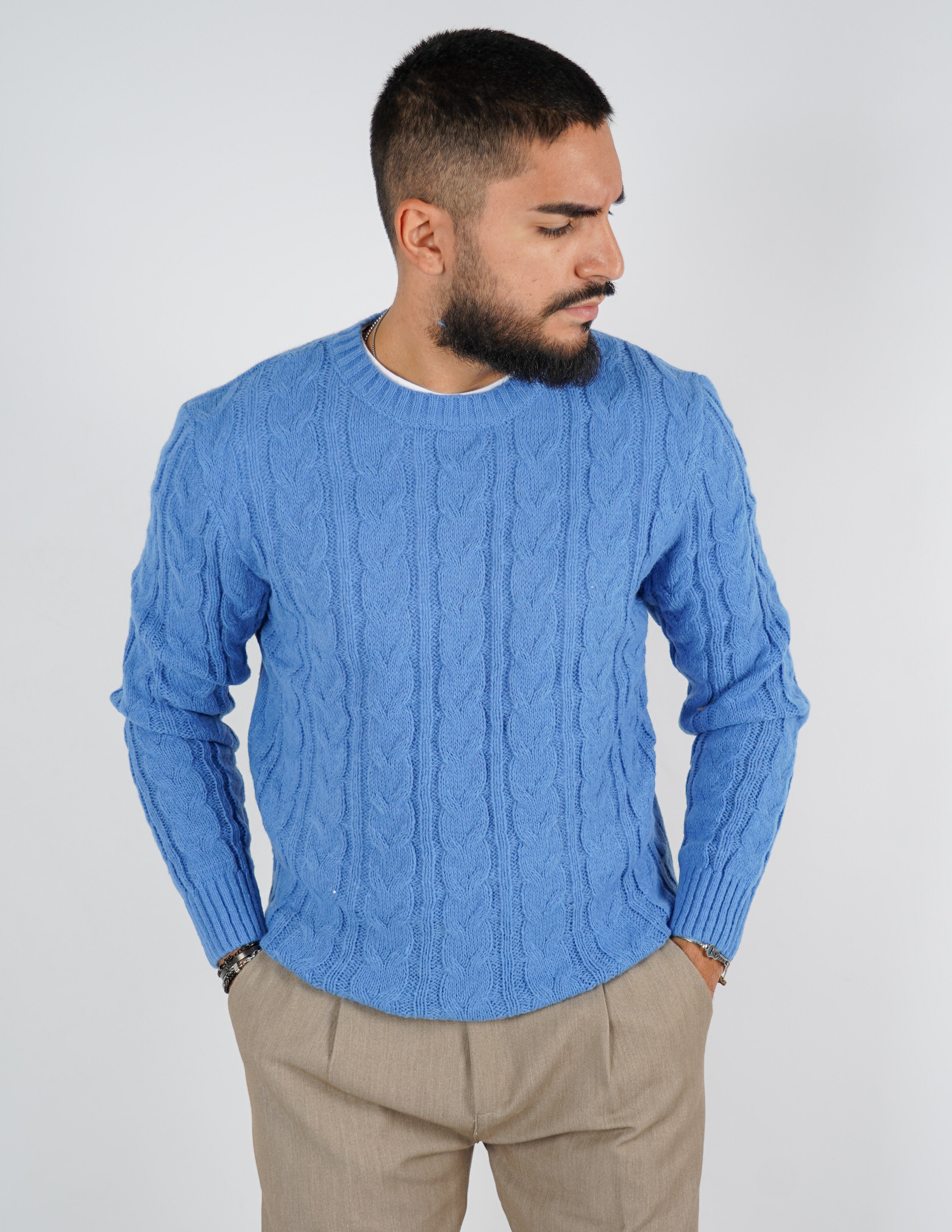 Maglione manica lunga intrecciato