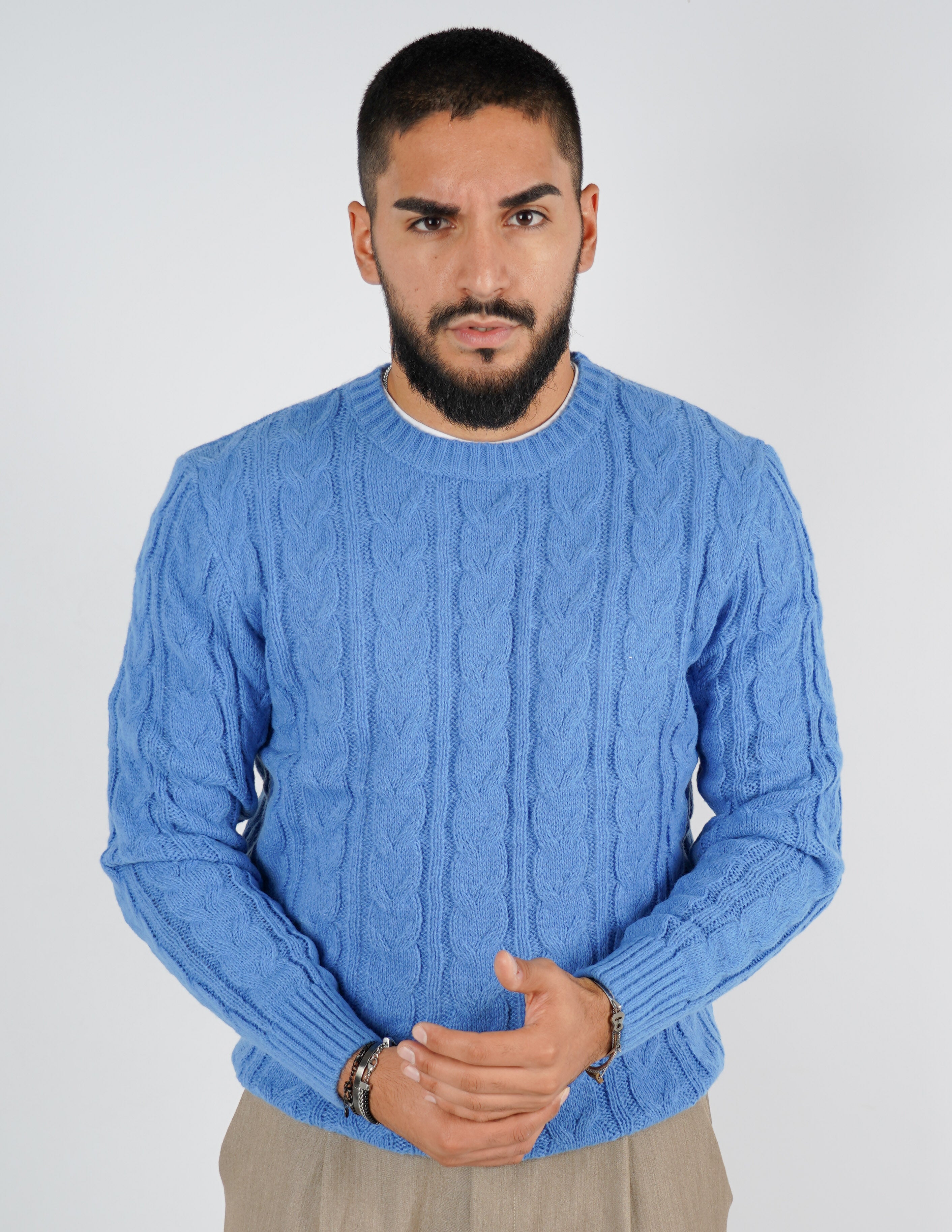 Maglione manica lunga intrecciato