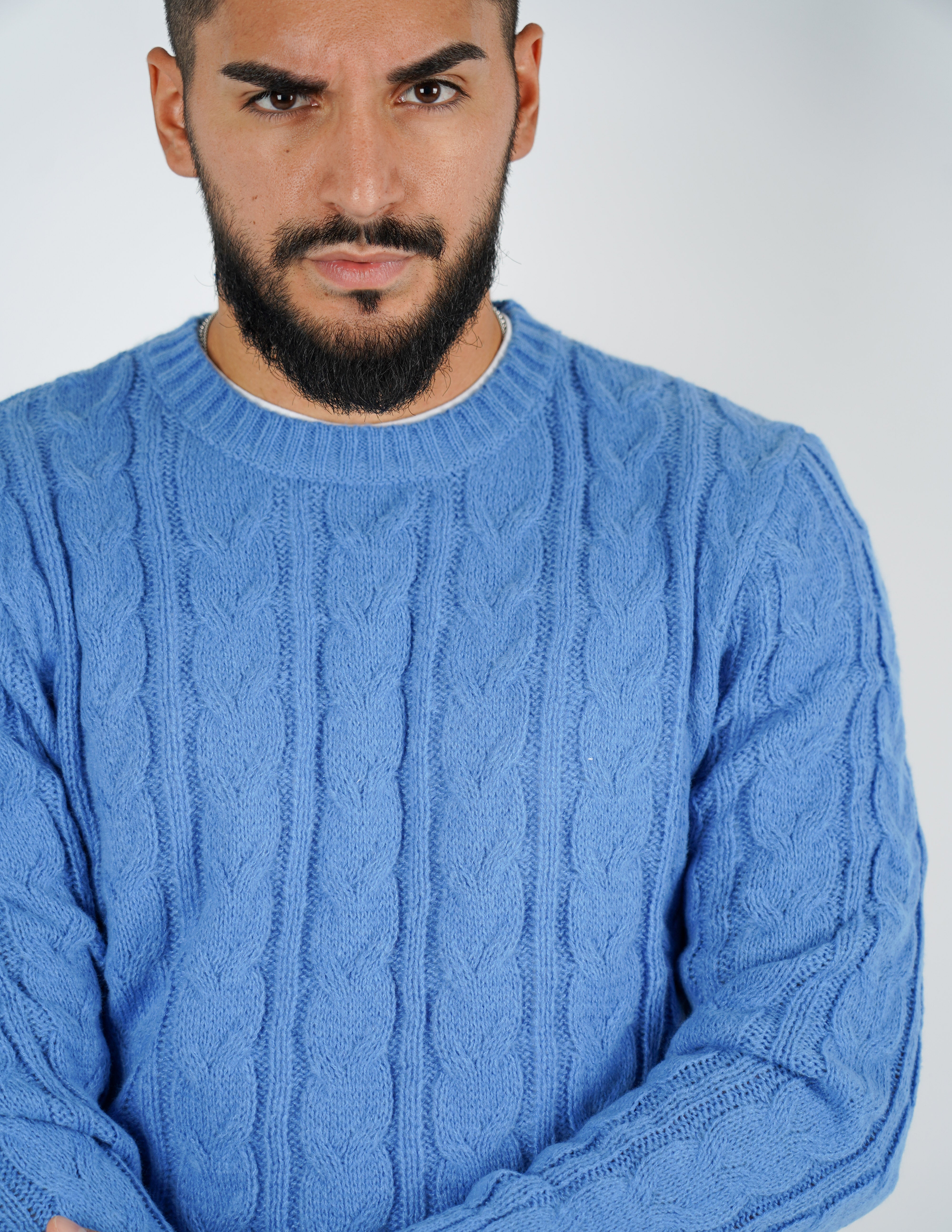 Maglione manica lunga intrecciato