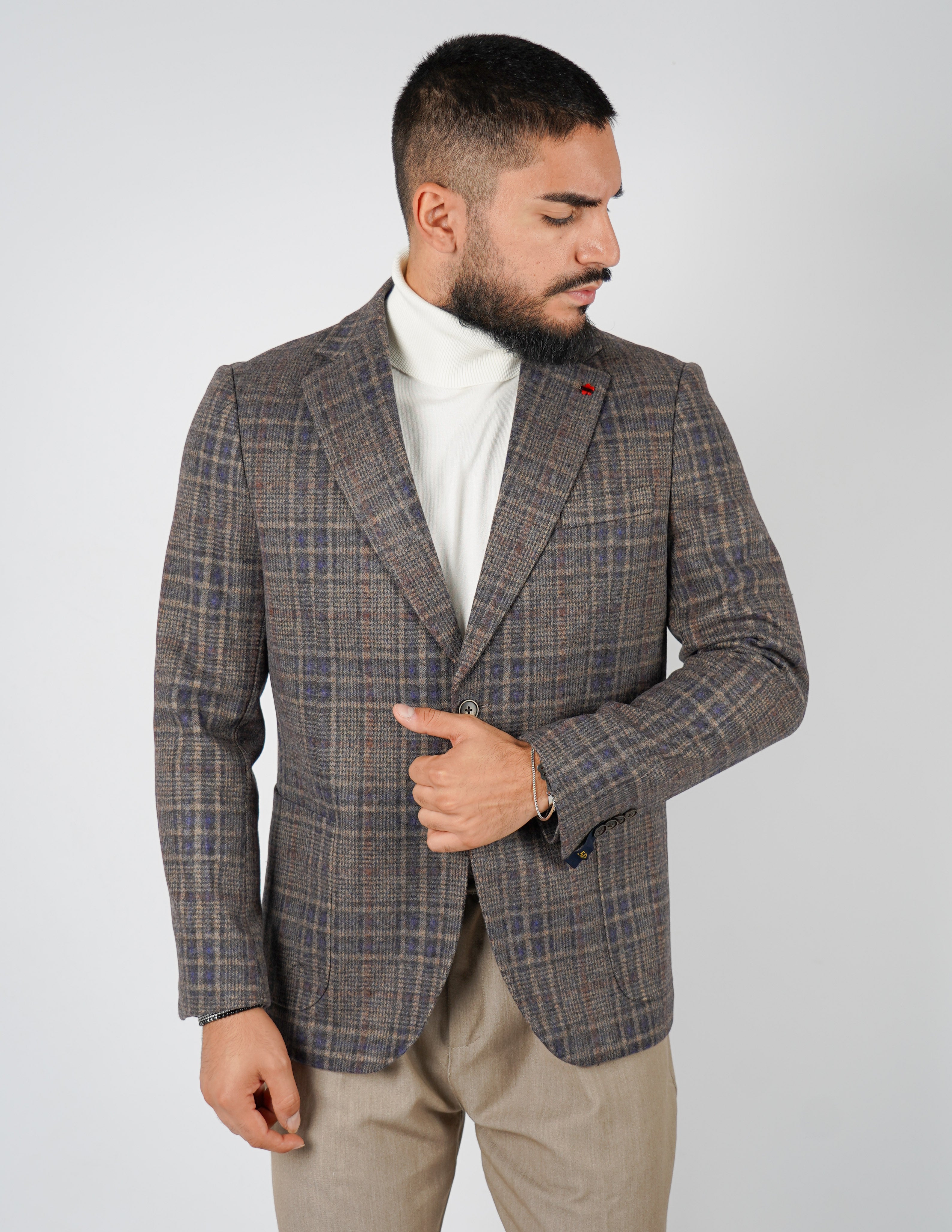 Giacca in lana monopetto