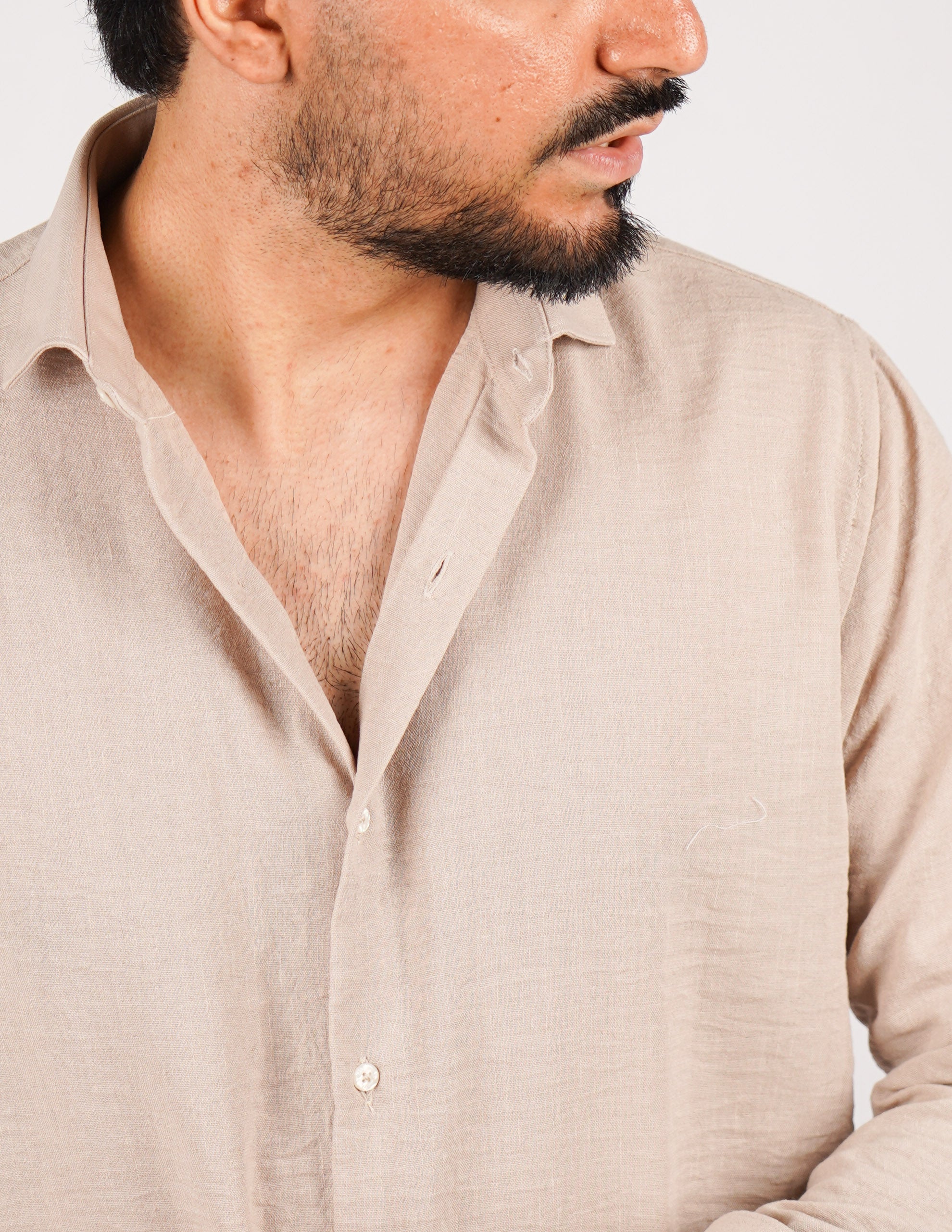 CAMICIA IN TESSUTO MISTO LINO STRUTTURATO