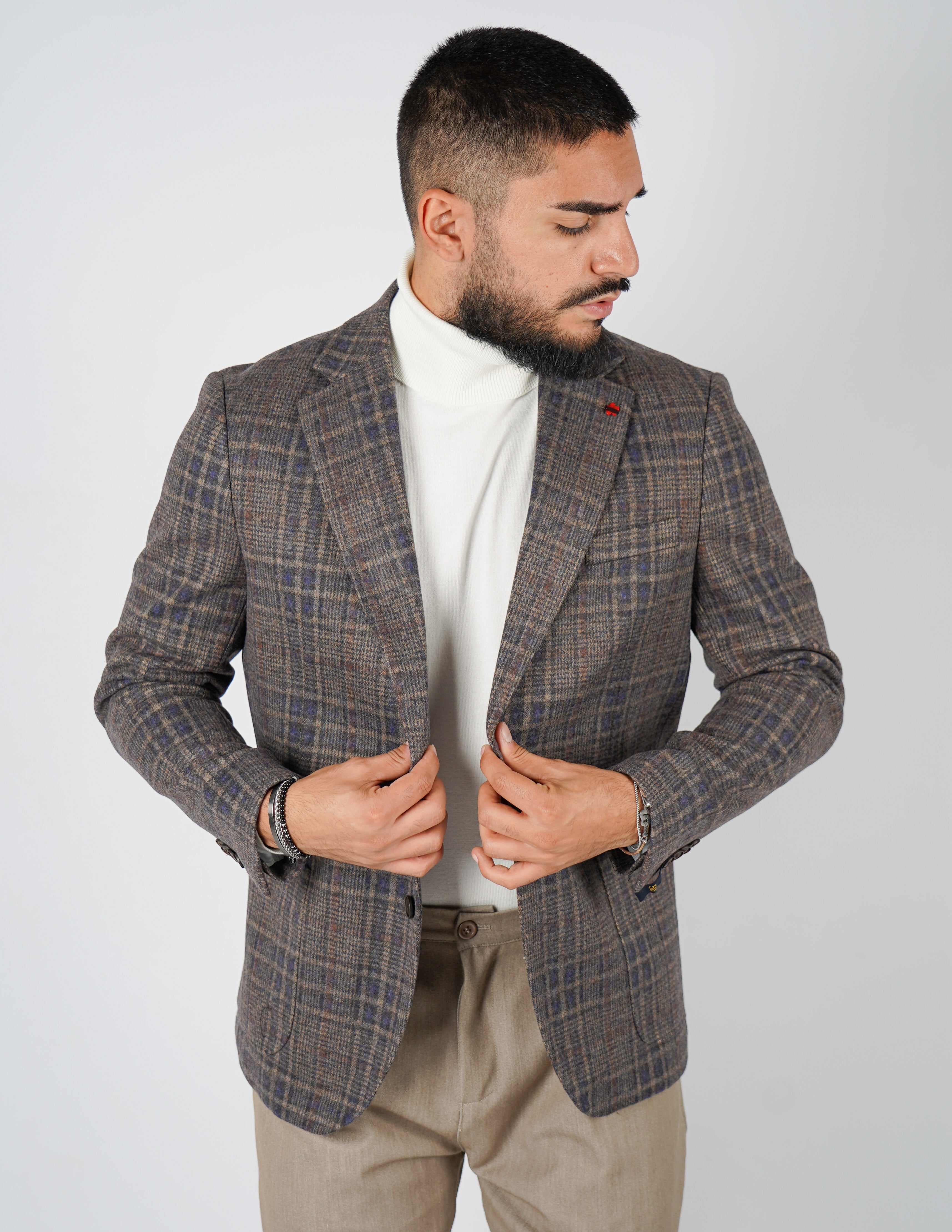 Giacca in lana monopetto