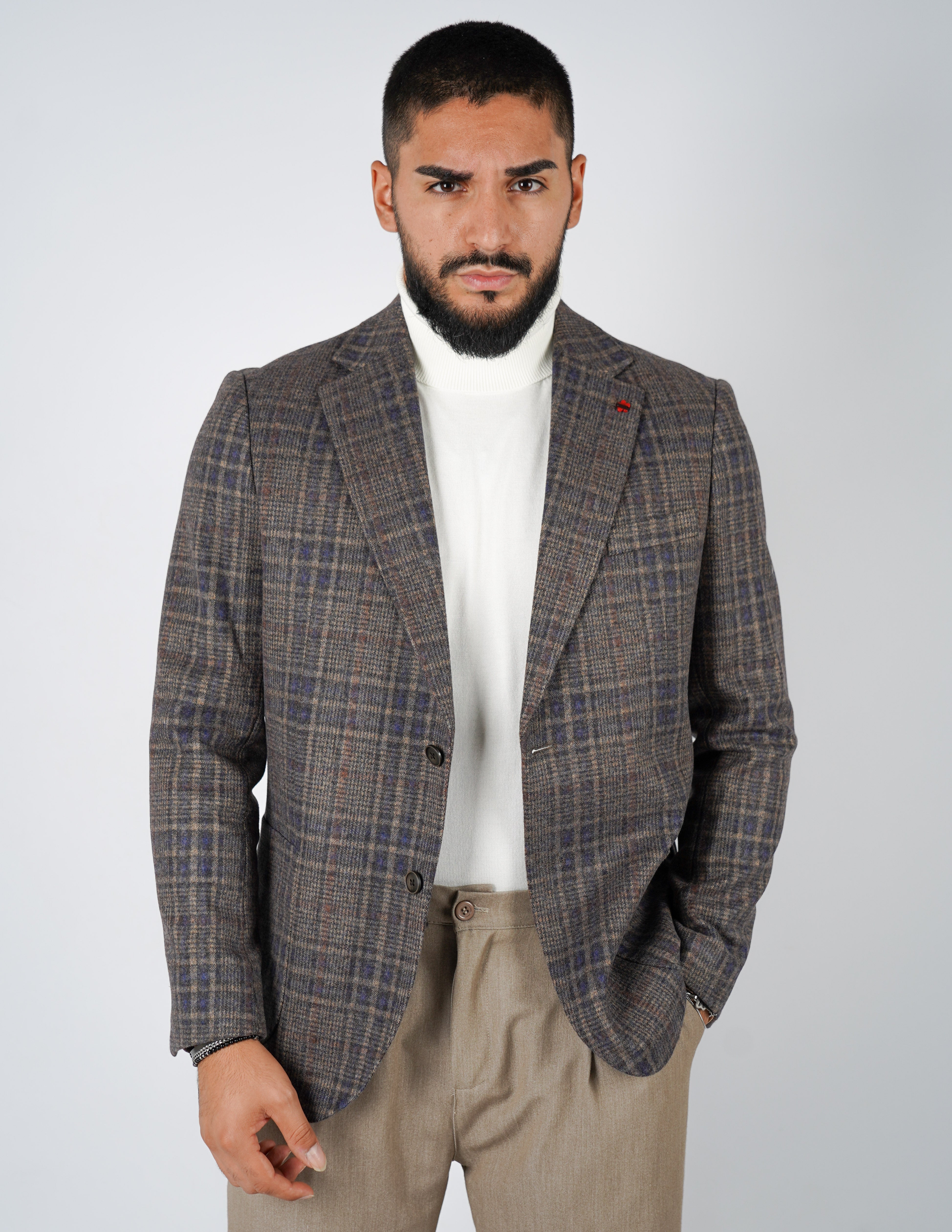 Giacca in lana monopetto