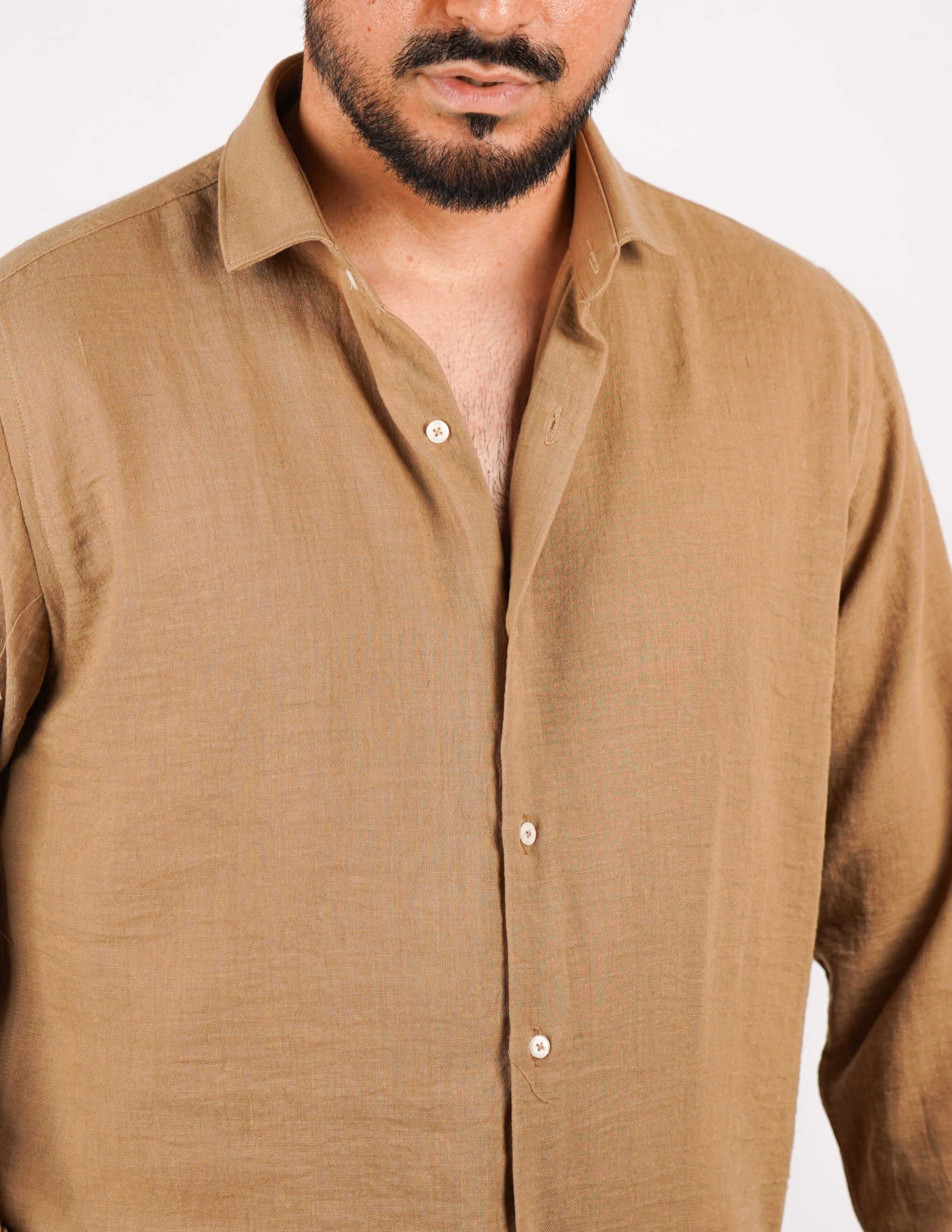 CAMICIA IN TESSUTO MISTO LINO STRUTTURATO