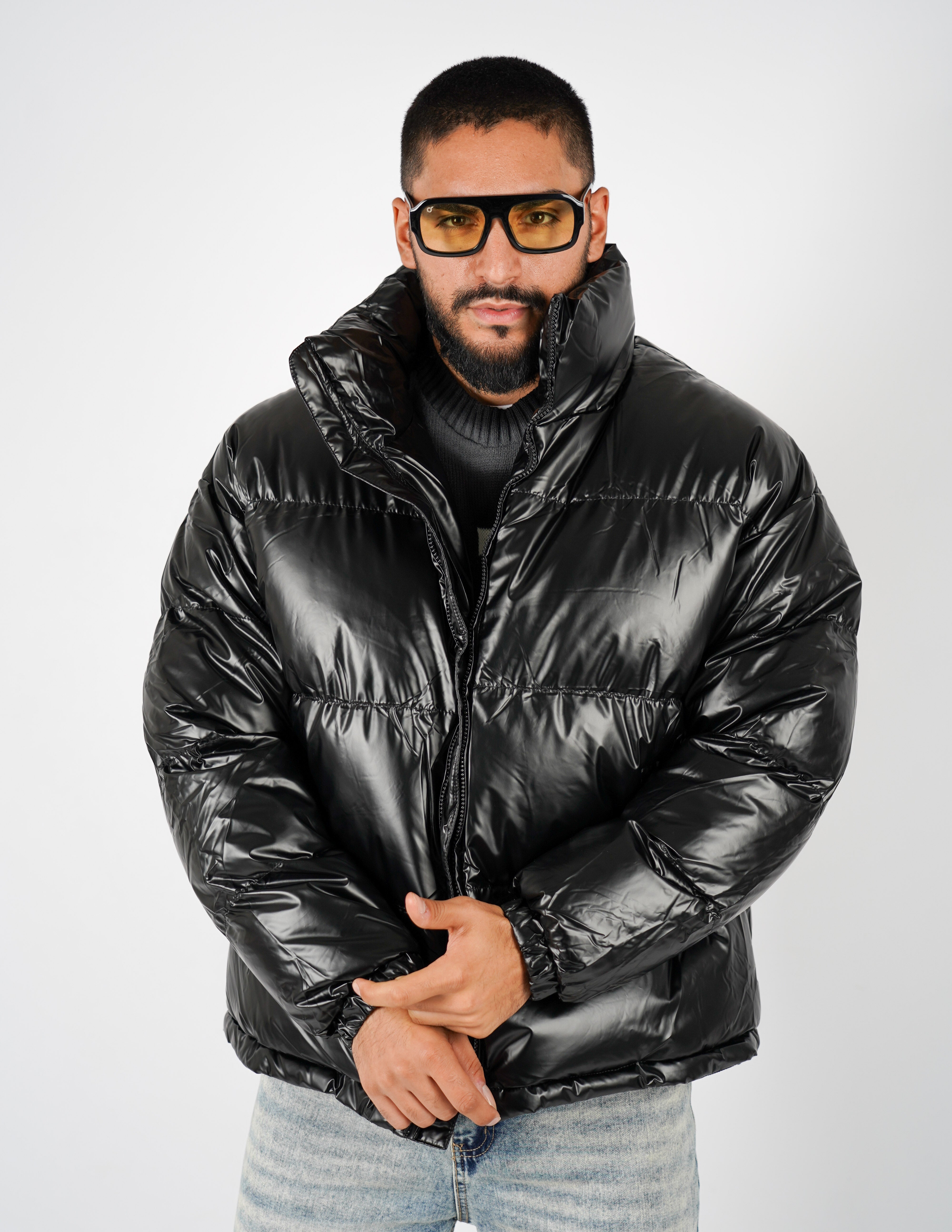 Bomber lucido con collo