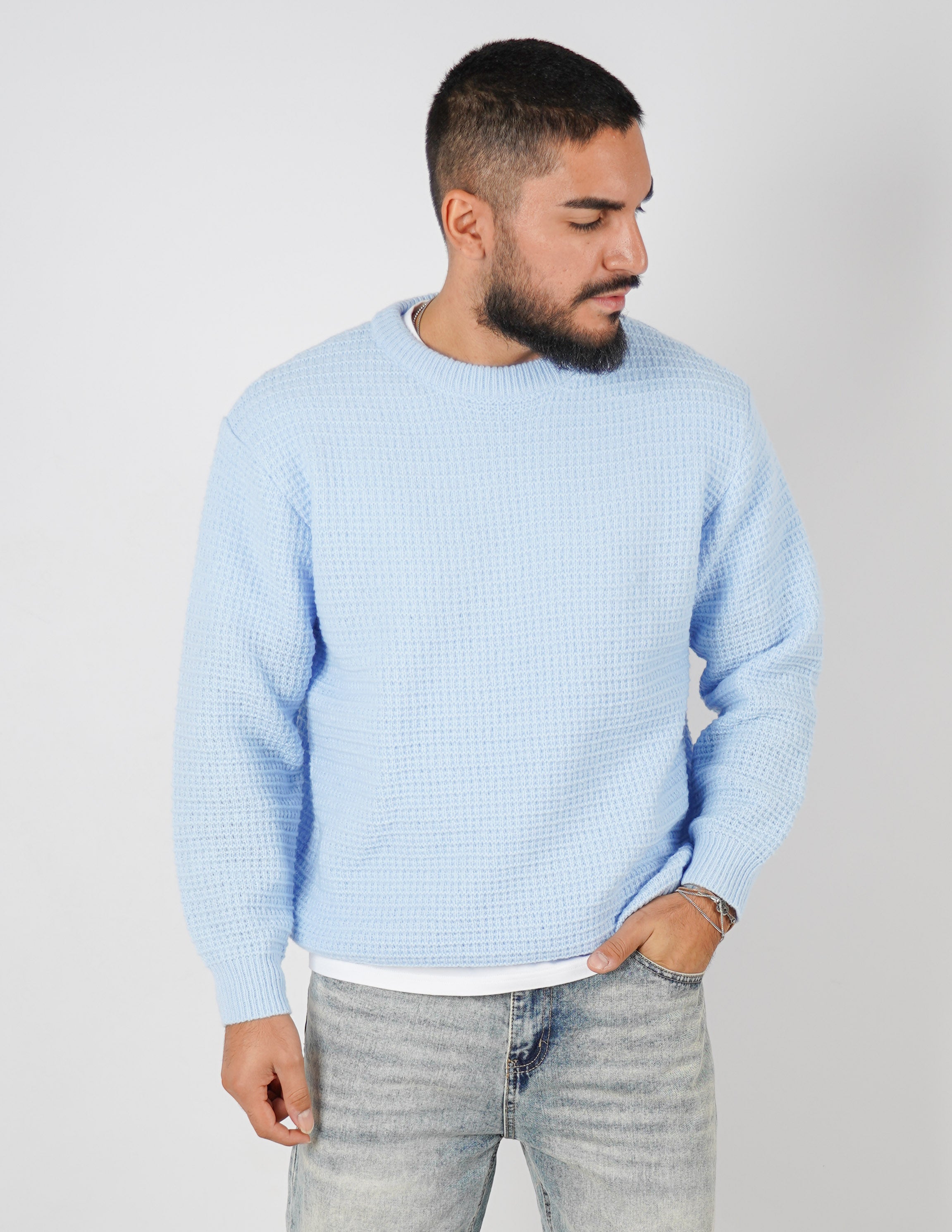 Maglione girocollo in lana pesante