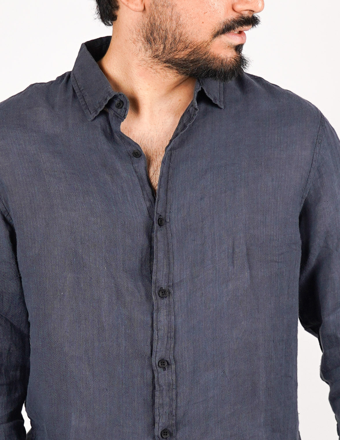 camicia uomo profumata in lino collo classico