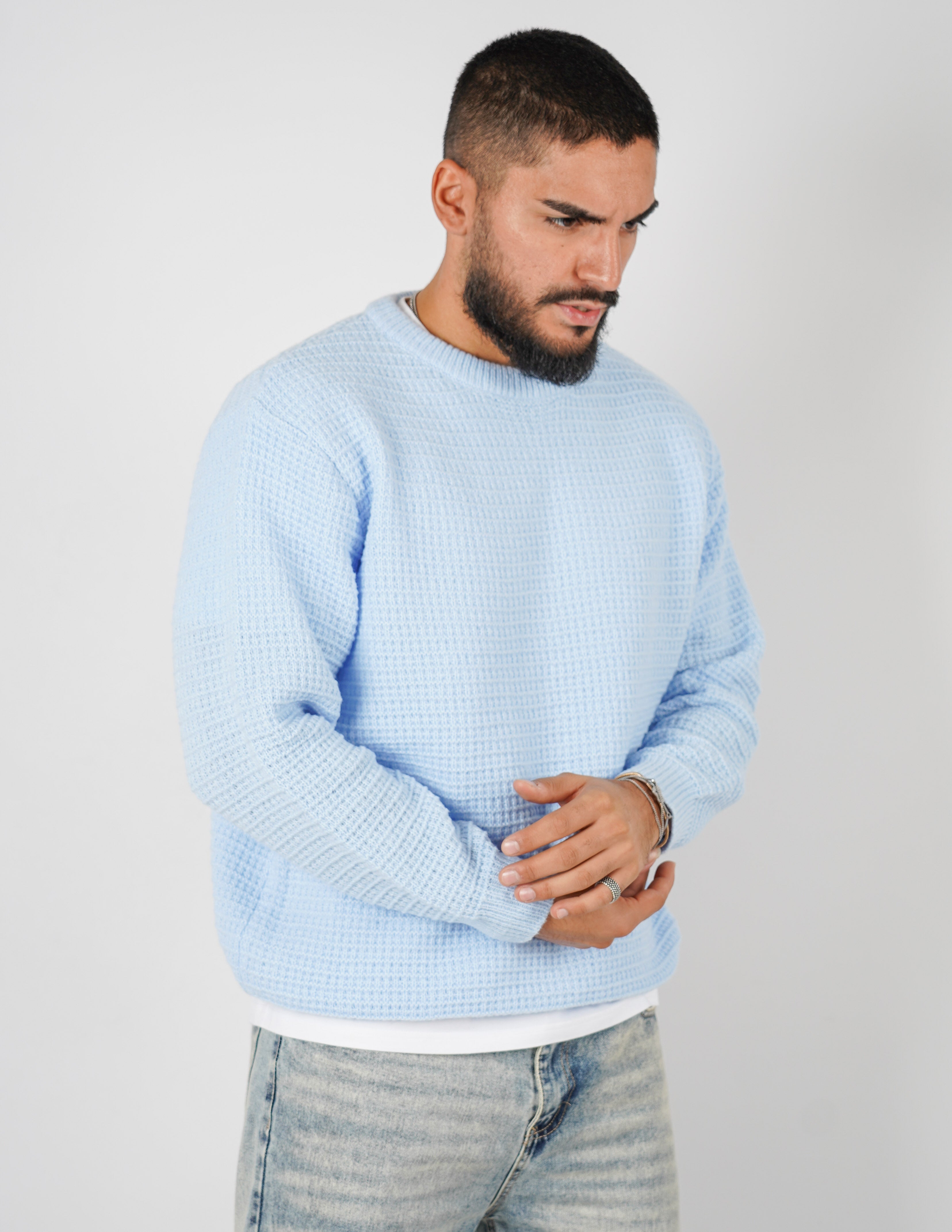 Maglione girocollo in lana pesante