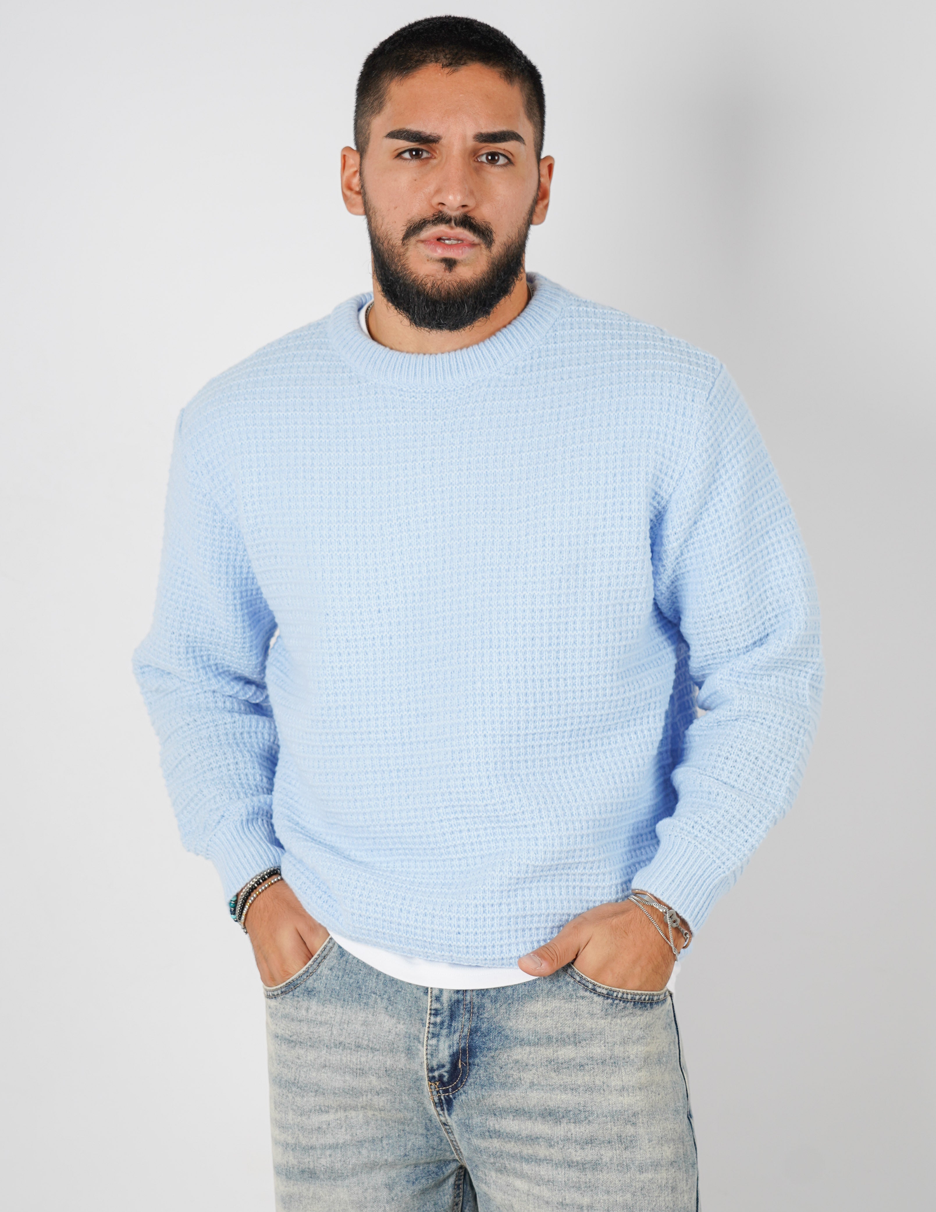 Maglione girocollo in lana pesante