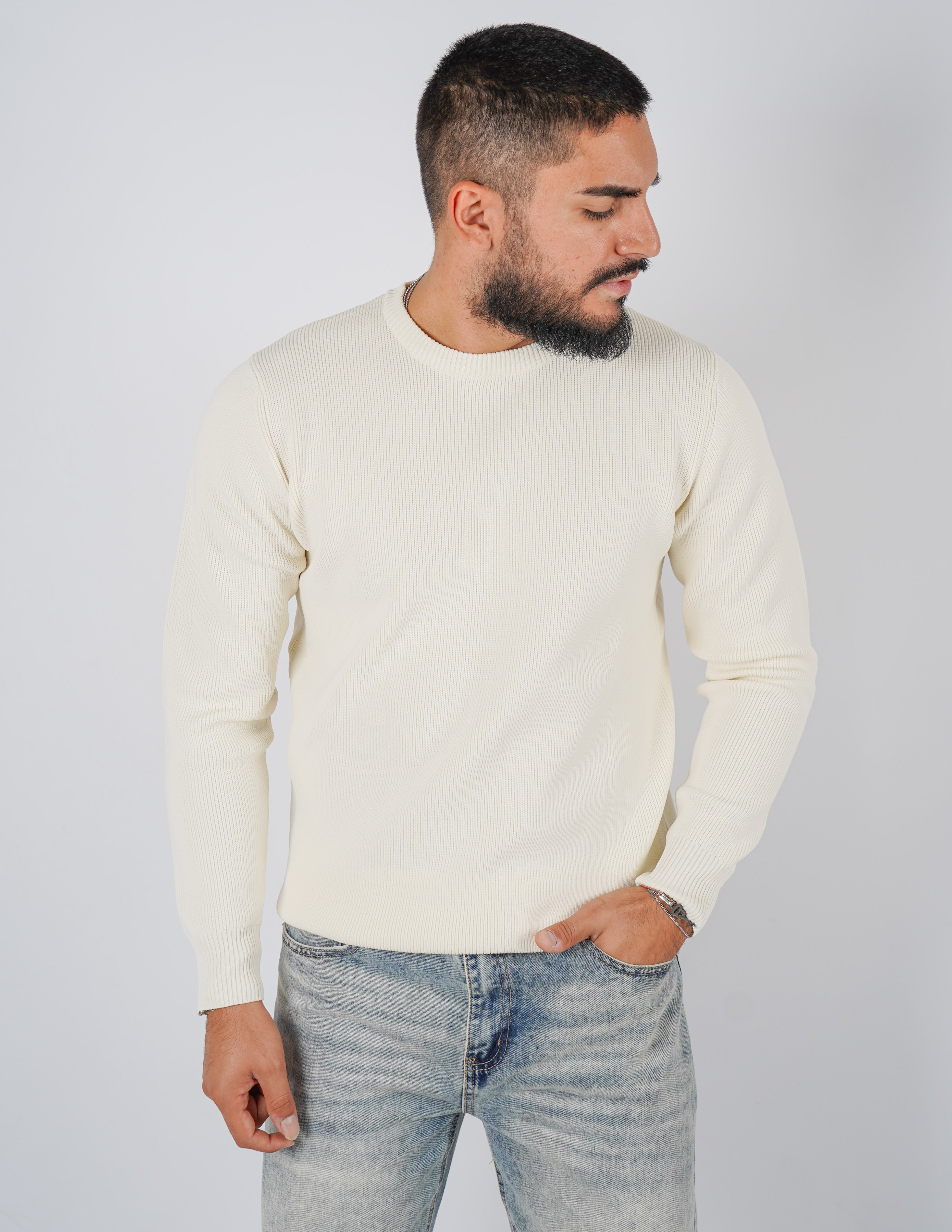 Maglione over D girocollo tessuto tech