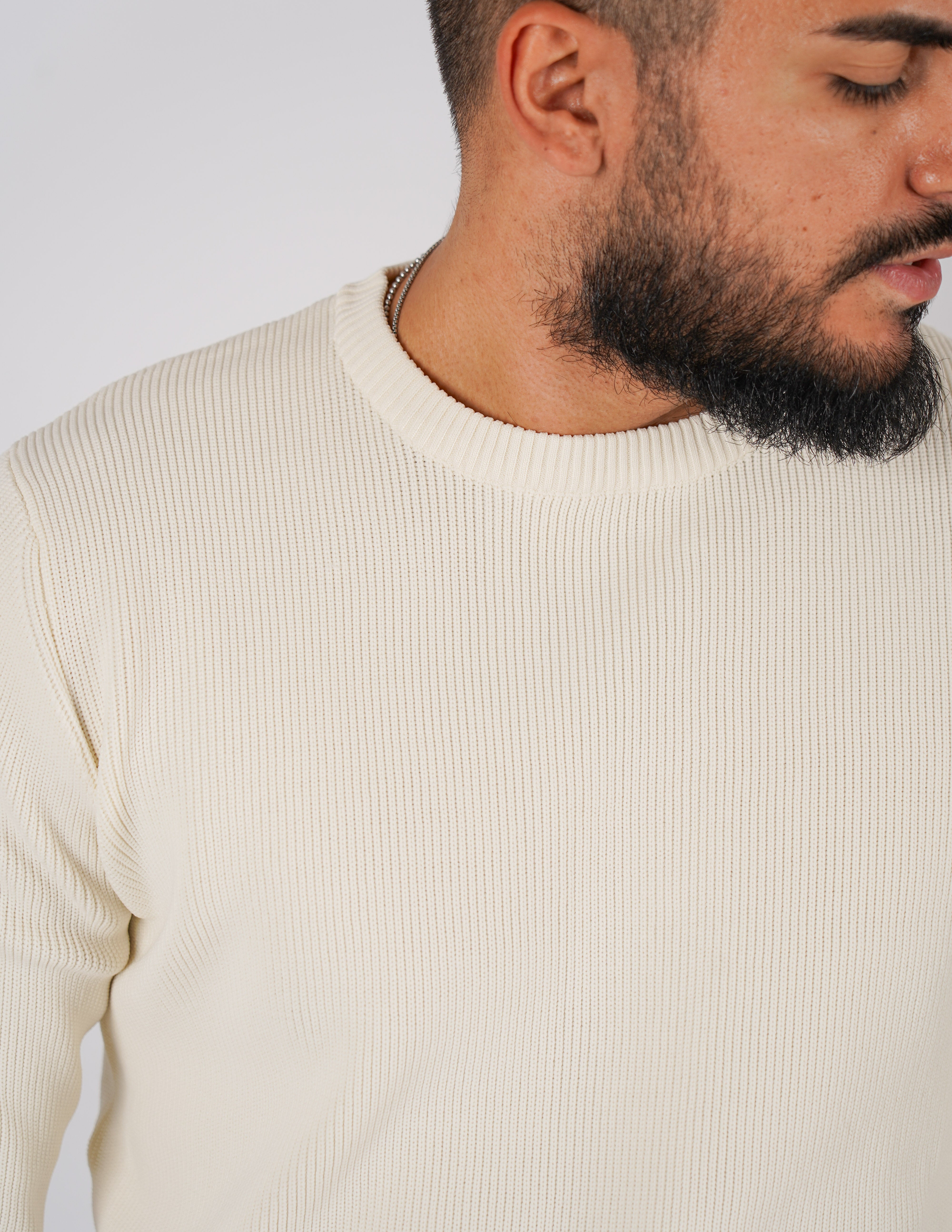 Maglione over D girocollo tessuto tech