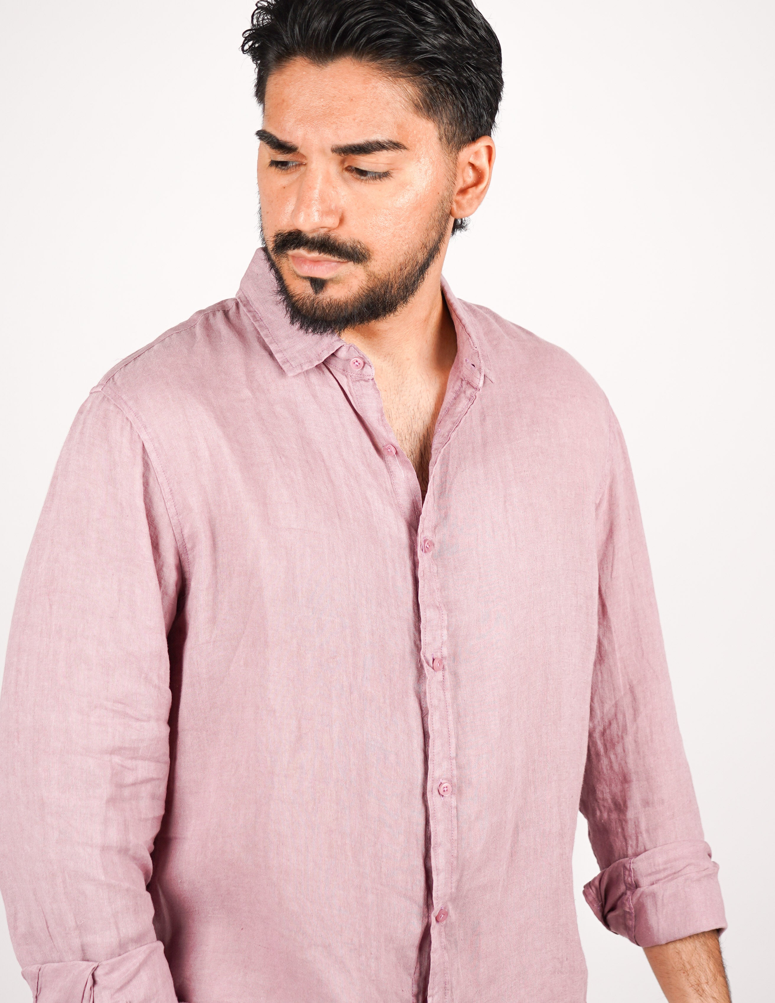camicia uomo profumata in lino collo classico