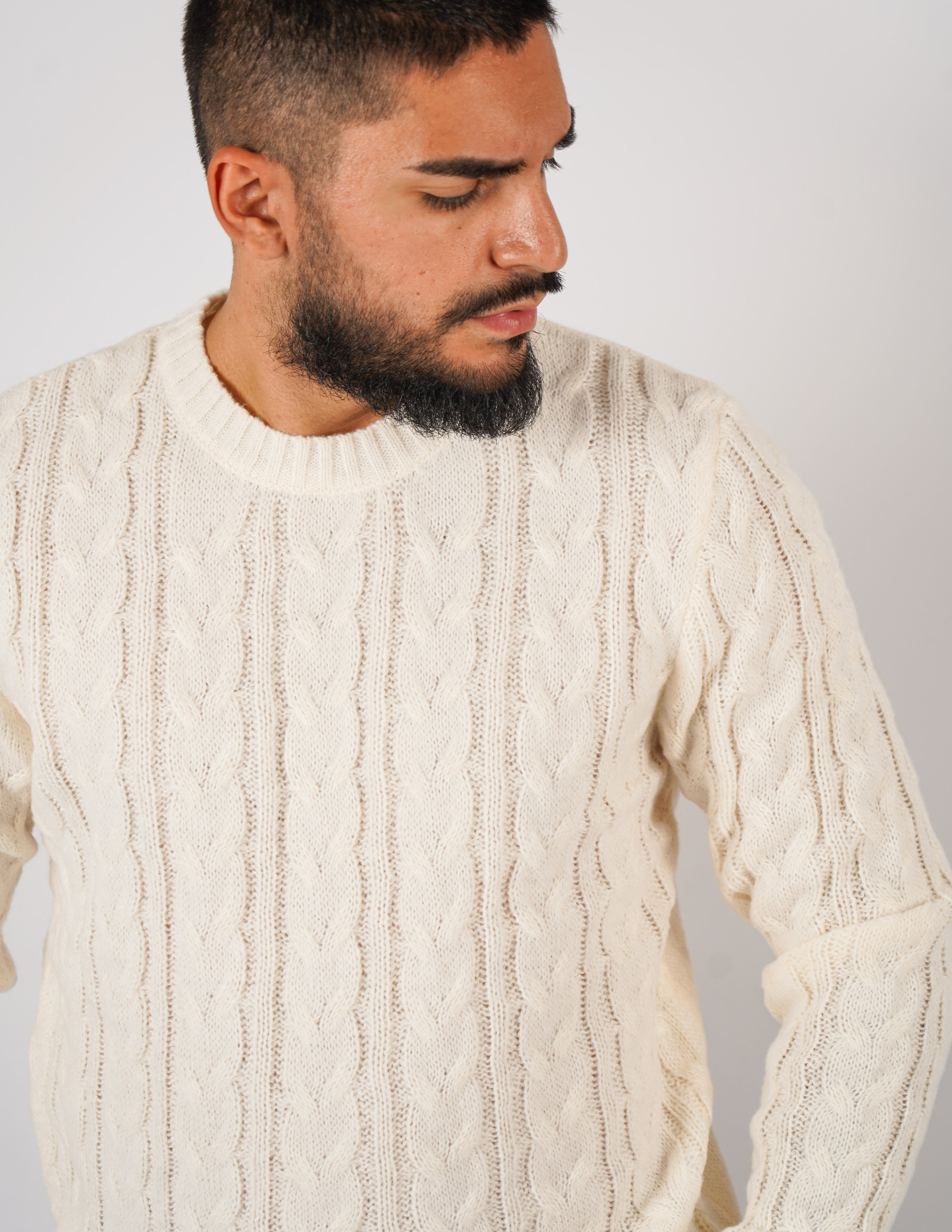 Maglione manica lunga intrecciato