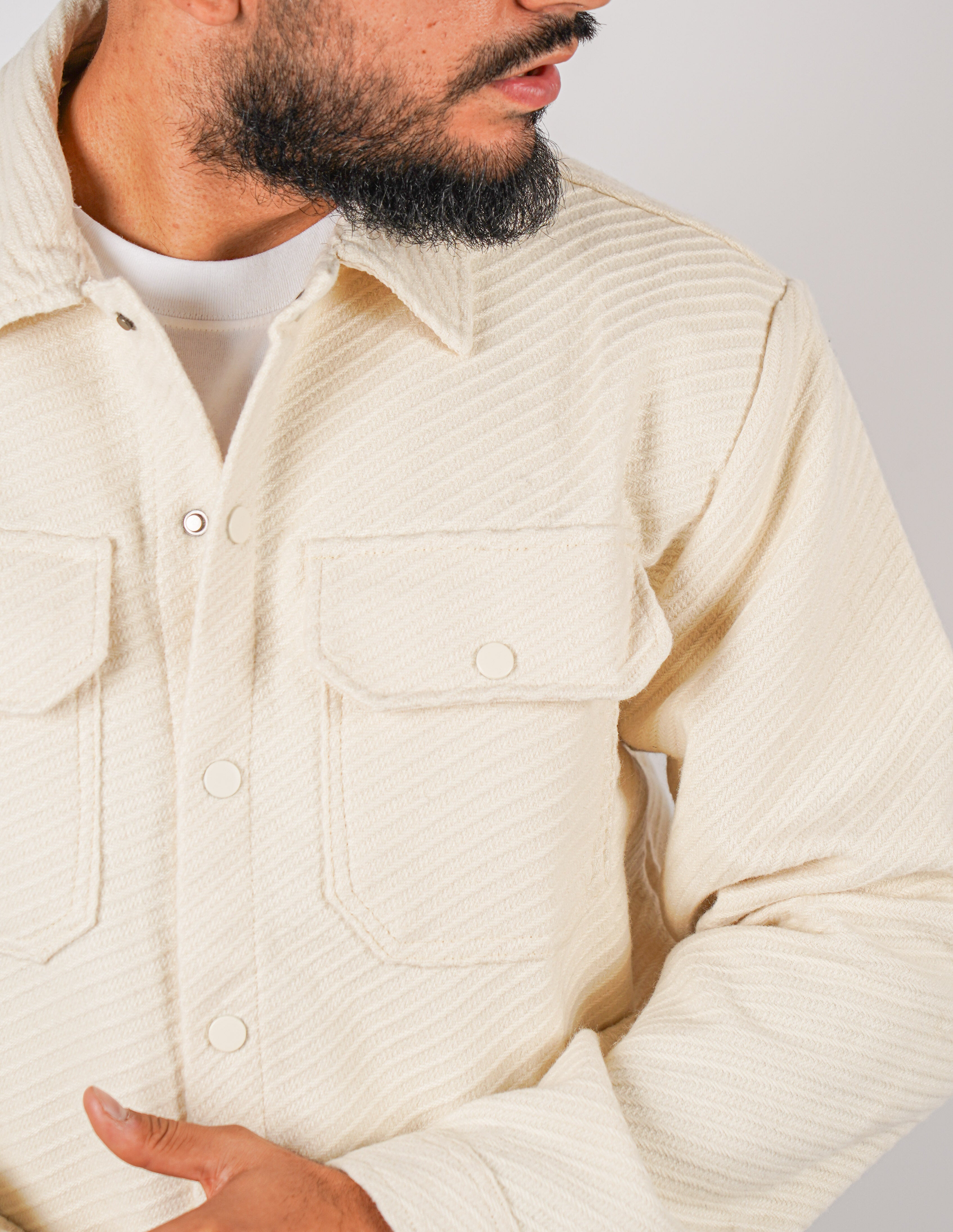 Overshirt in tessuto diagolane