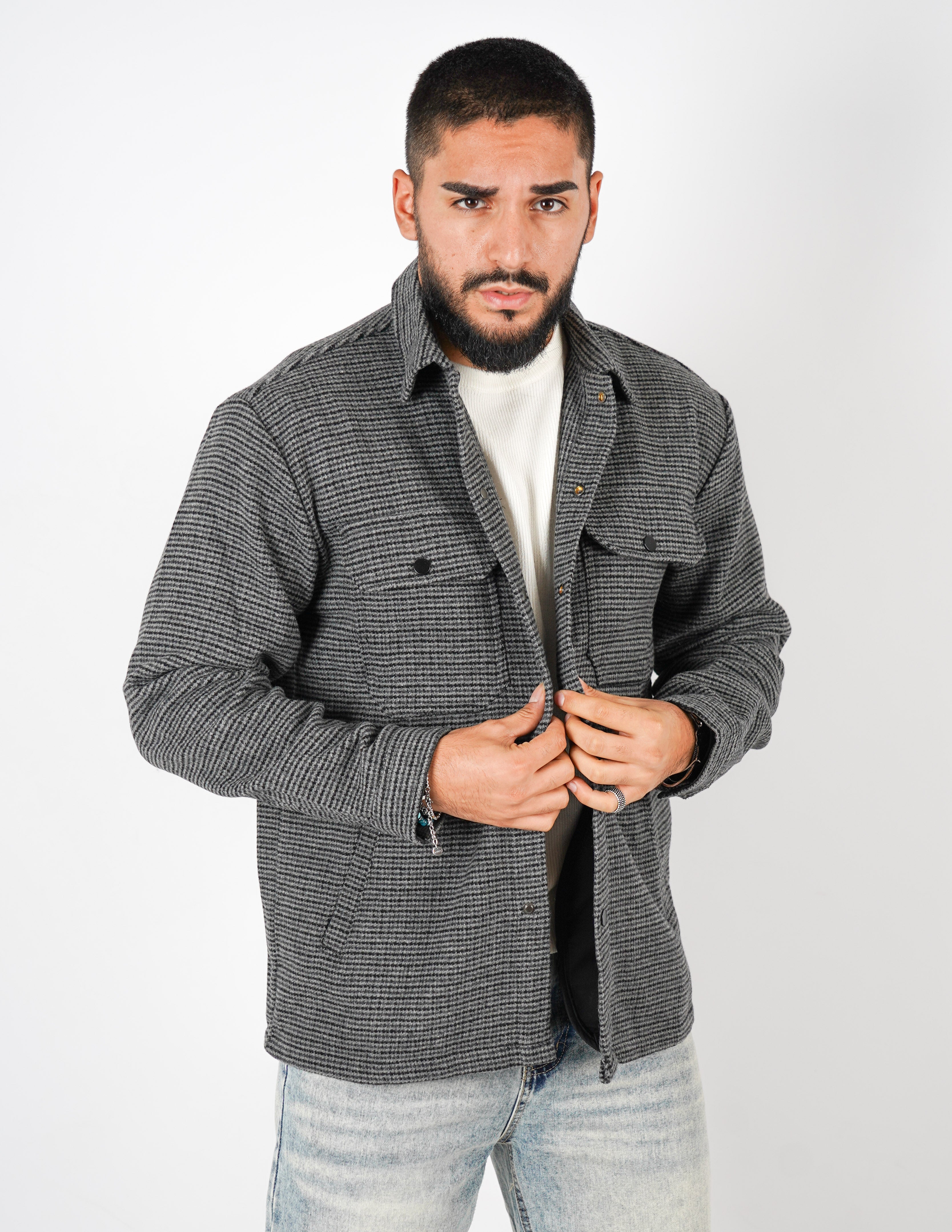 Overshirt in tessuto a quadri