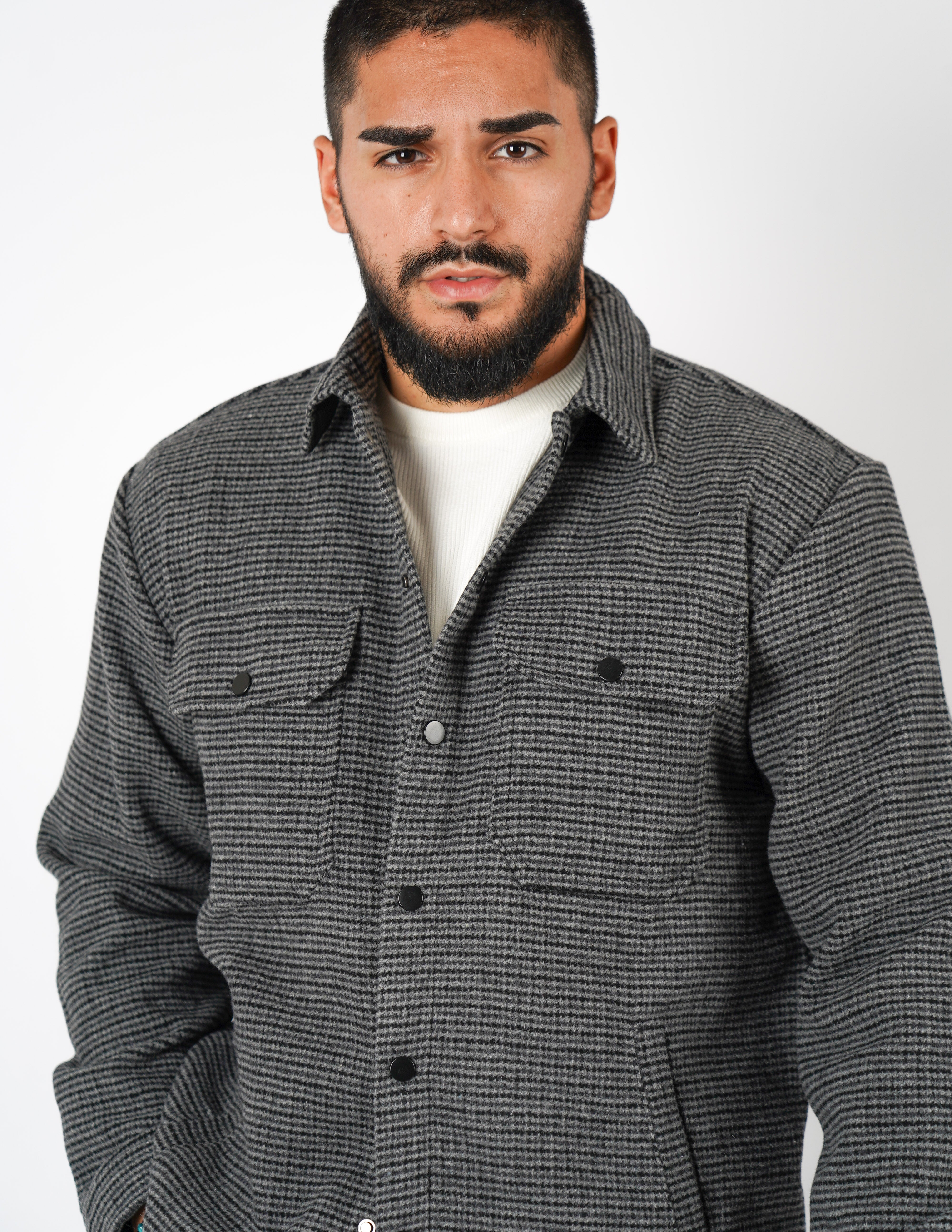 Overshirt in tessuto a quadri