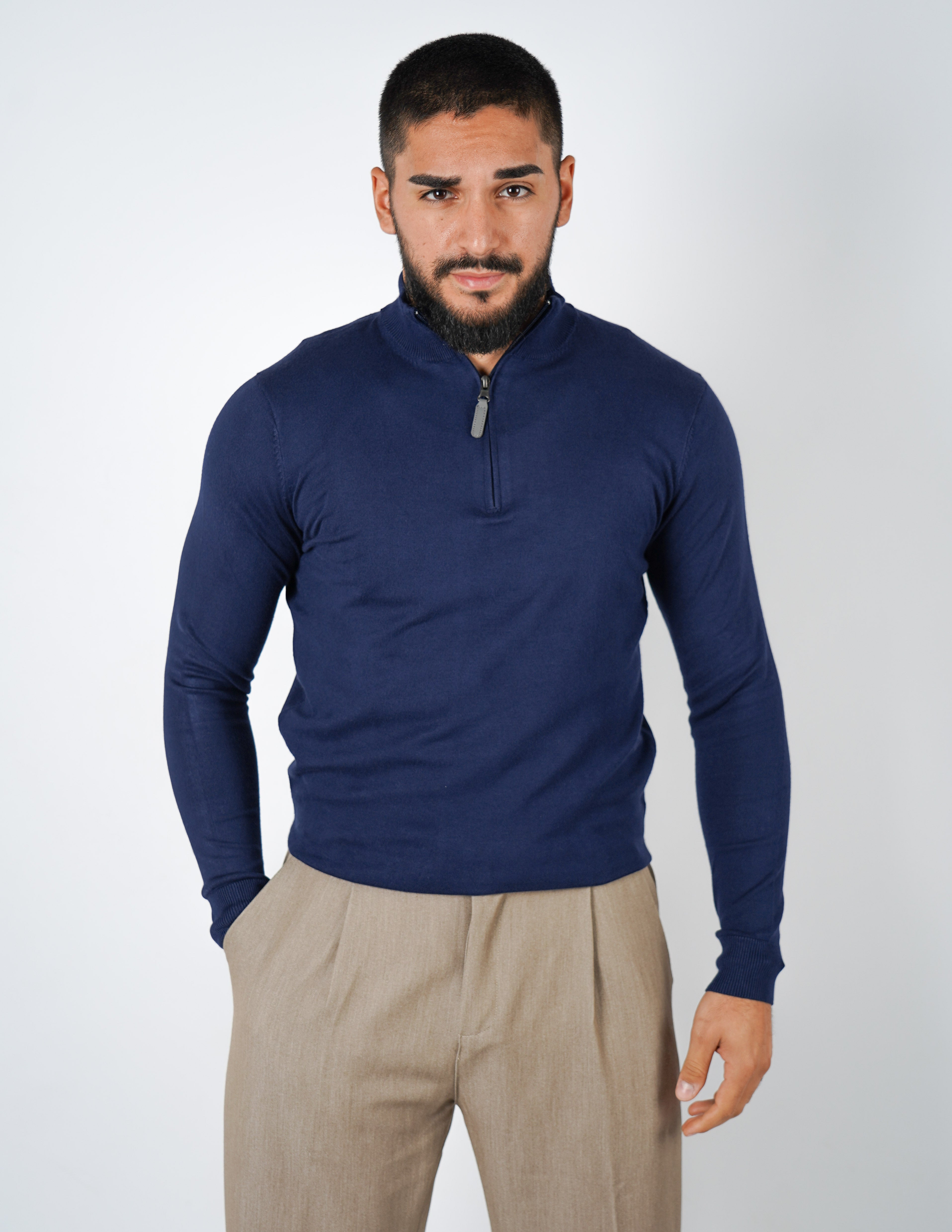 Maglioncino mezza zip Over D