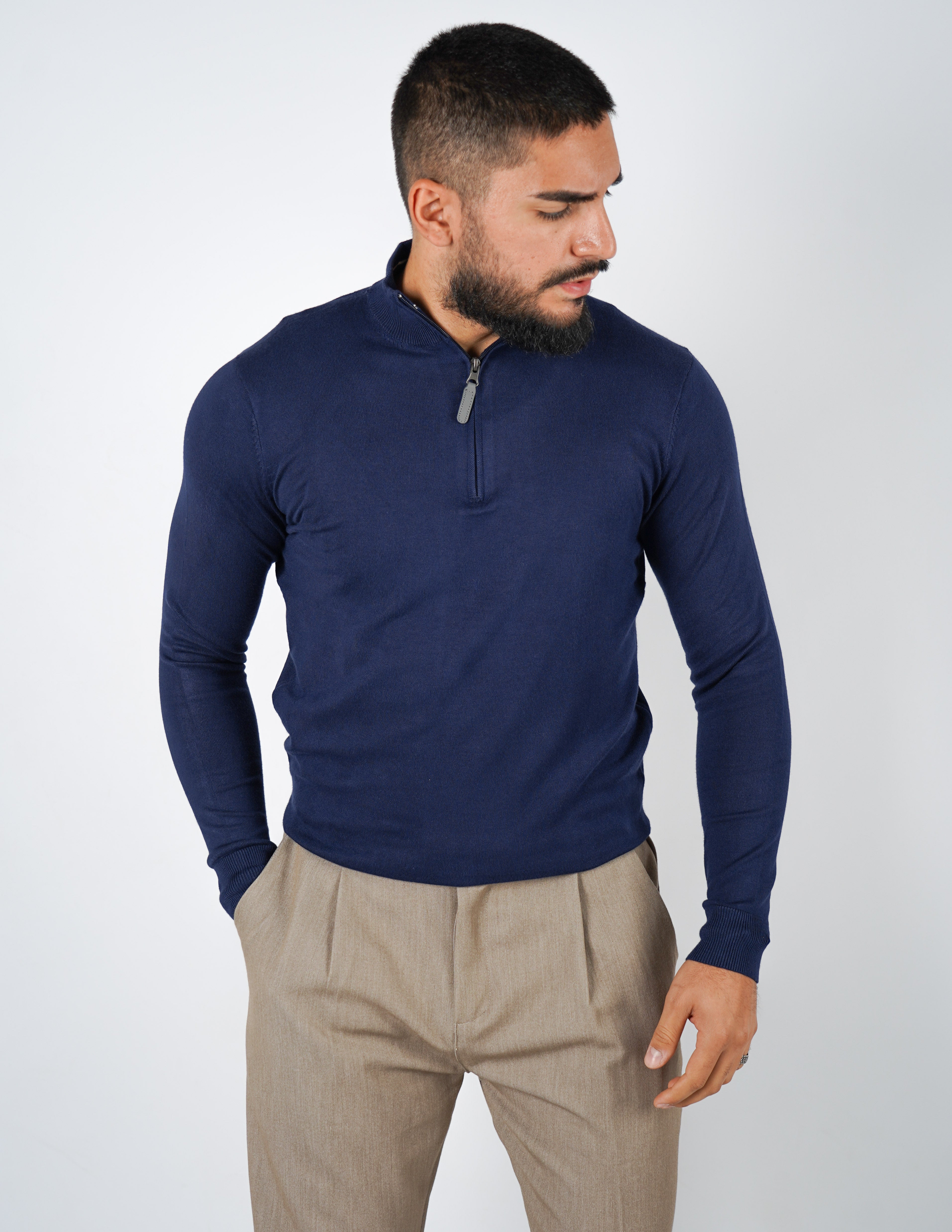 Maglioncino mezza zip Over D