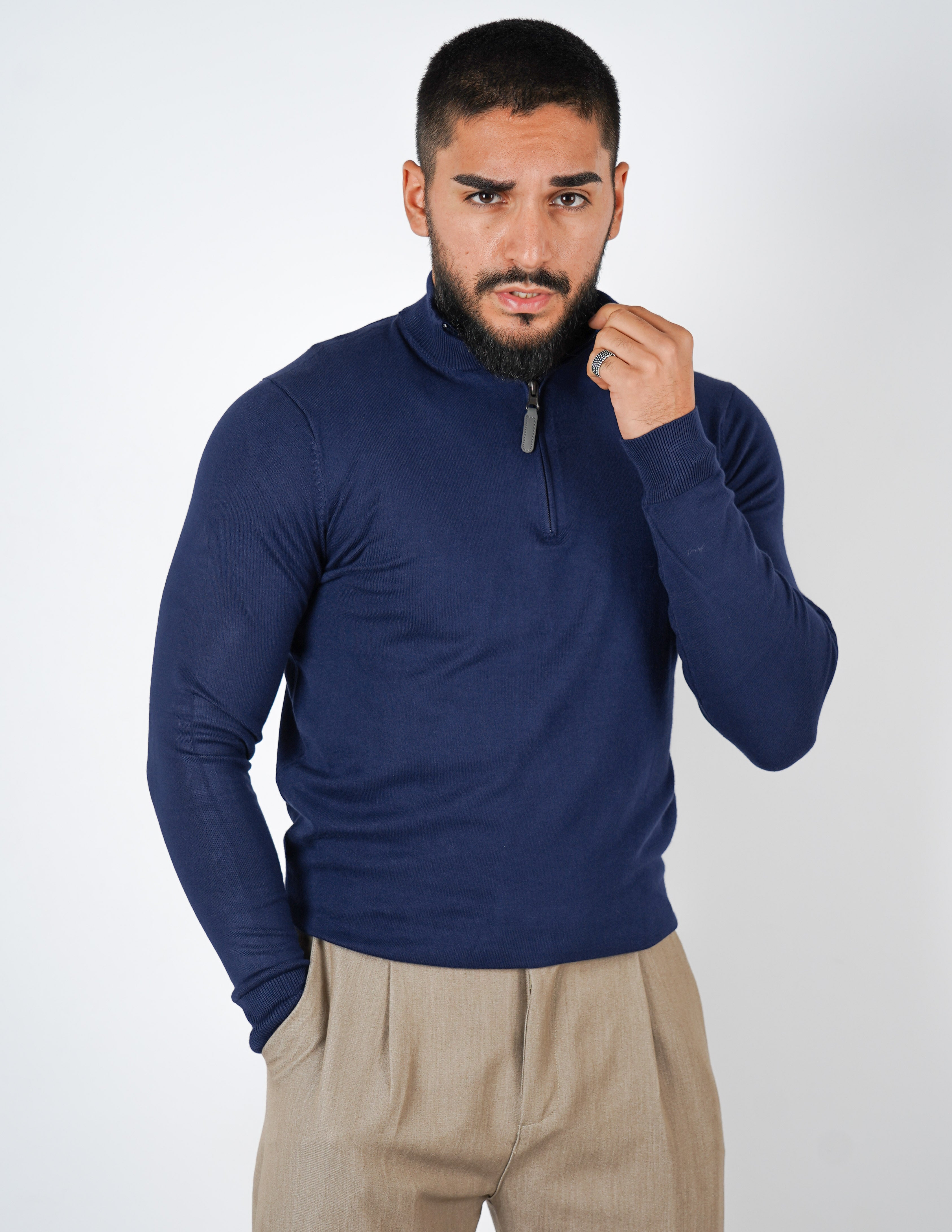 Maglioncino mezza zip Over D