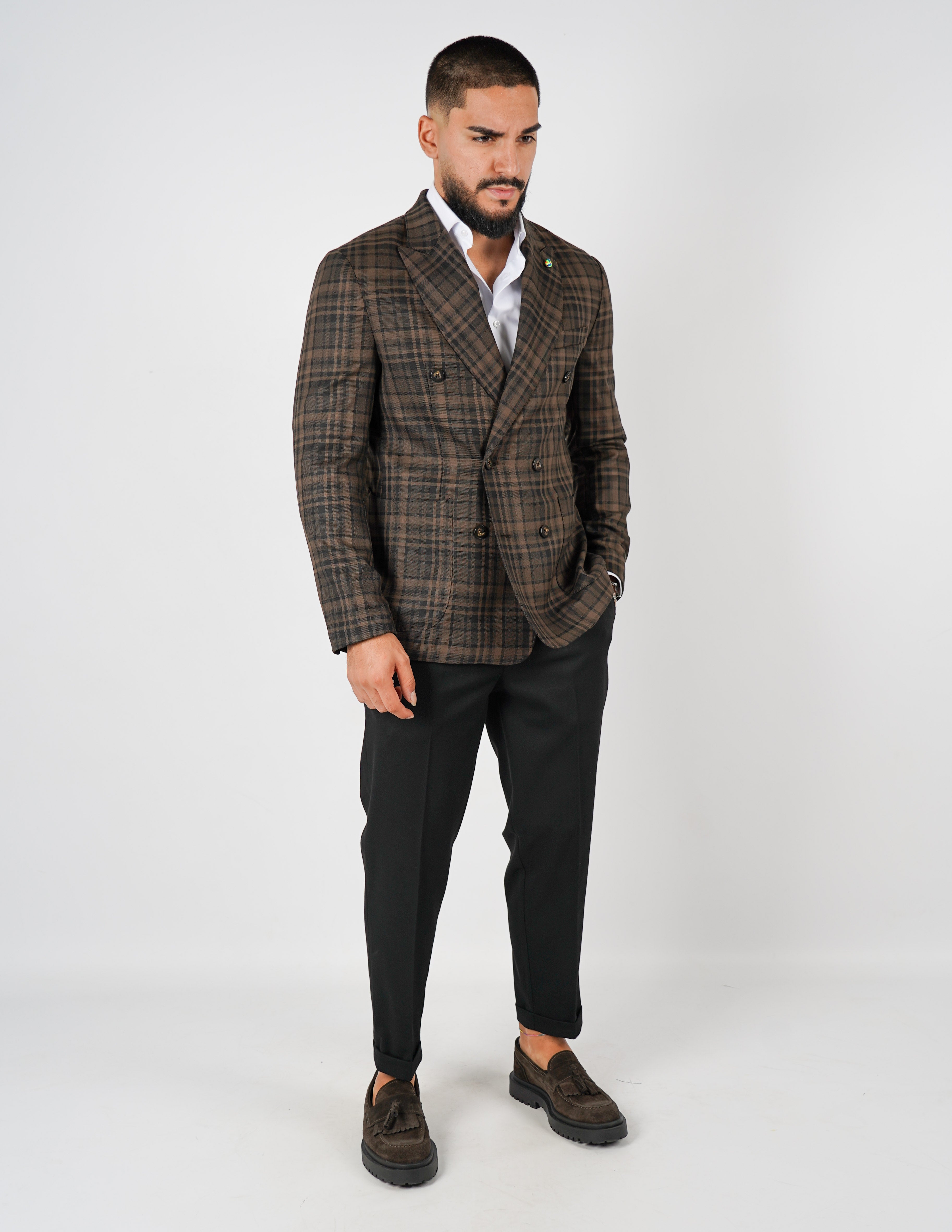 Abito doppiopetto a quadri