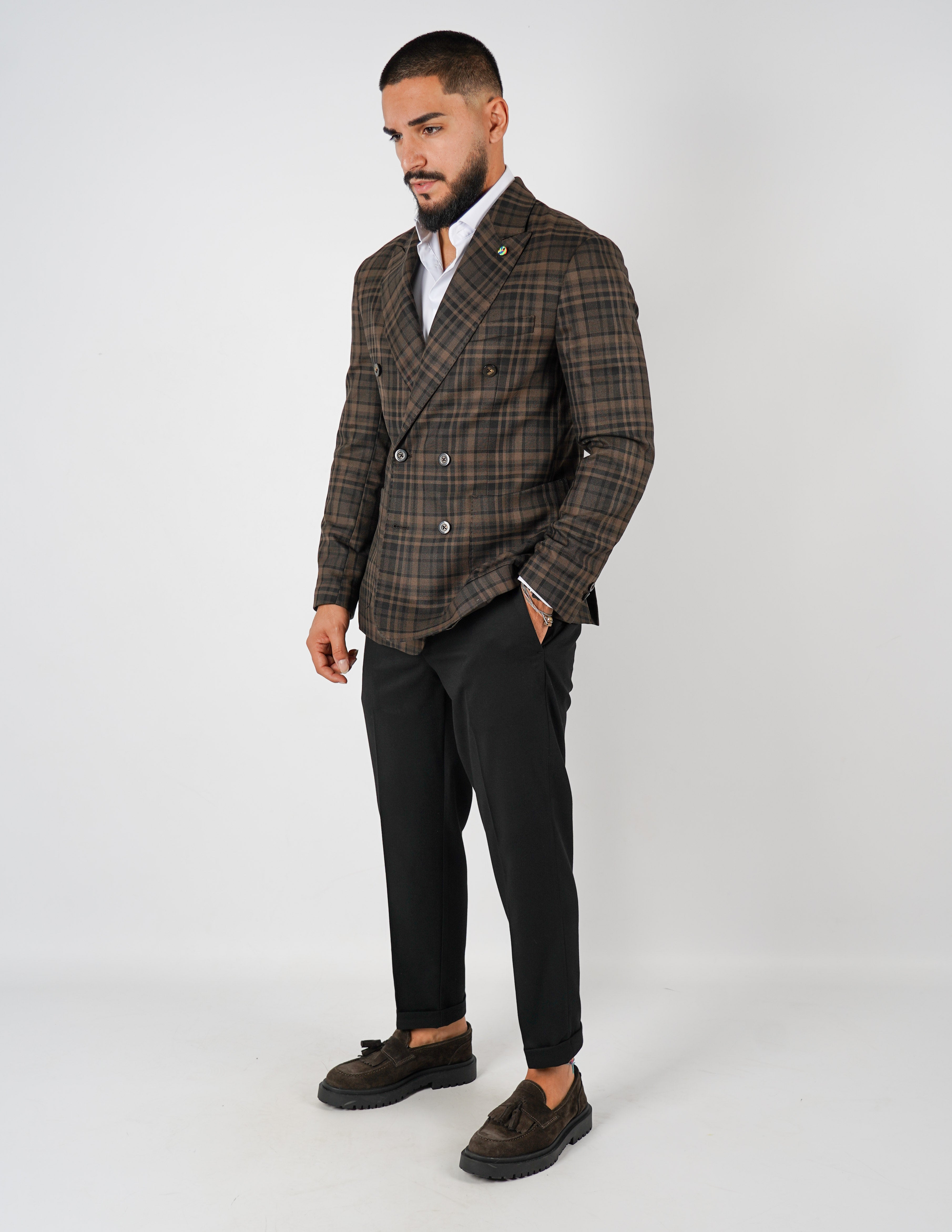 Abito doppiopetto a quadri