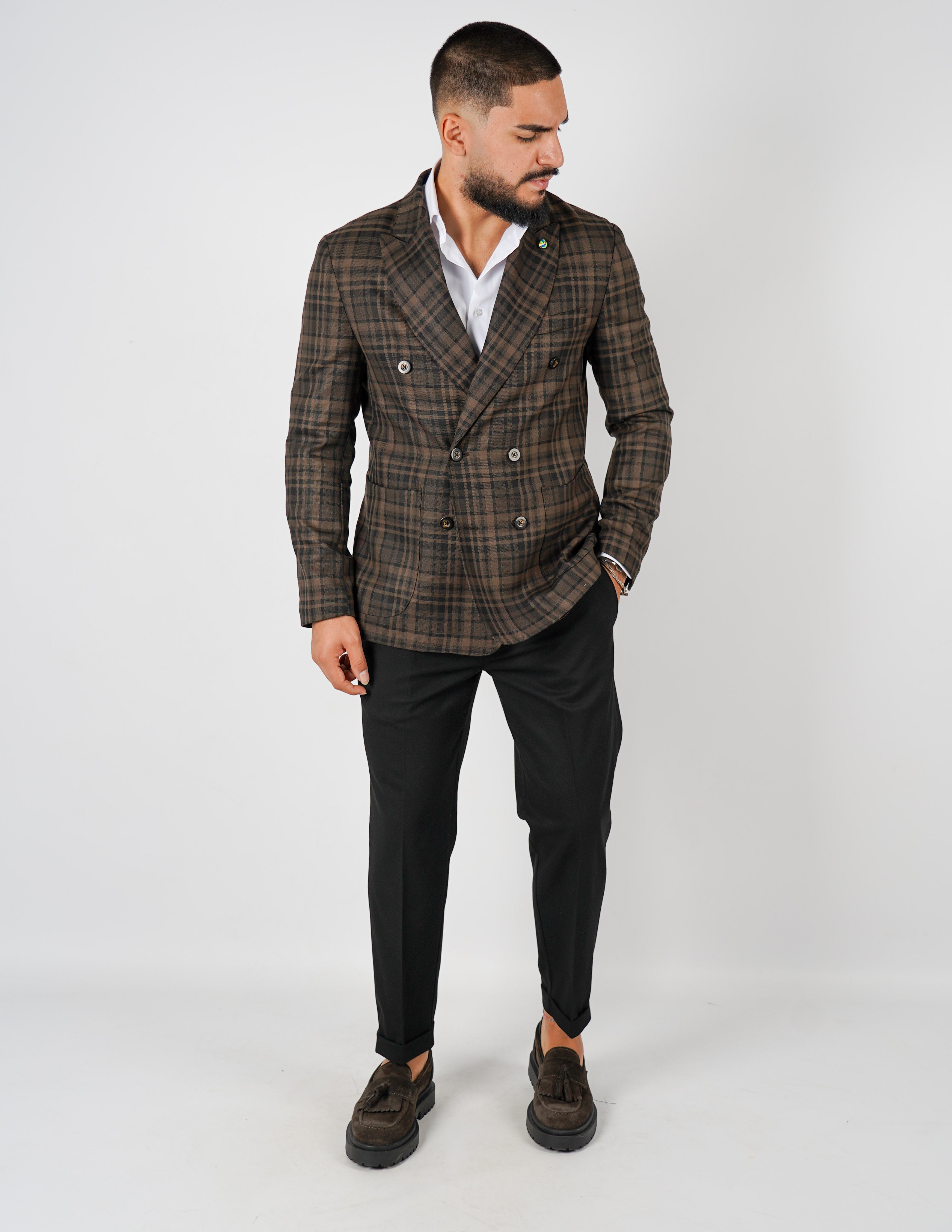 Abito doppiopetto a quadri