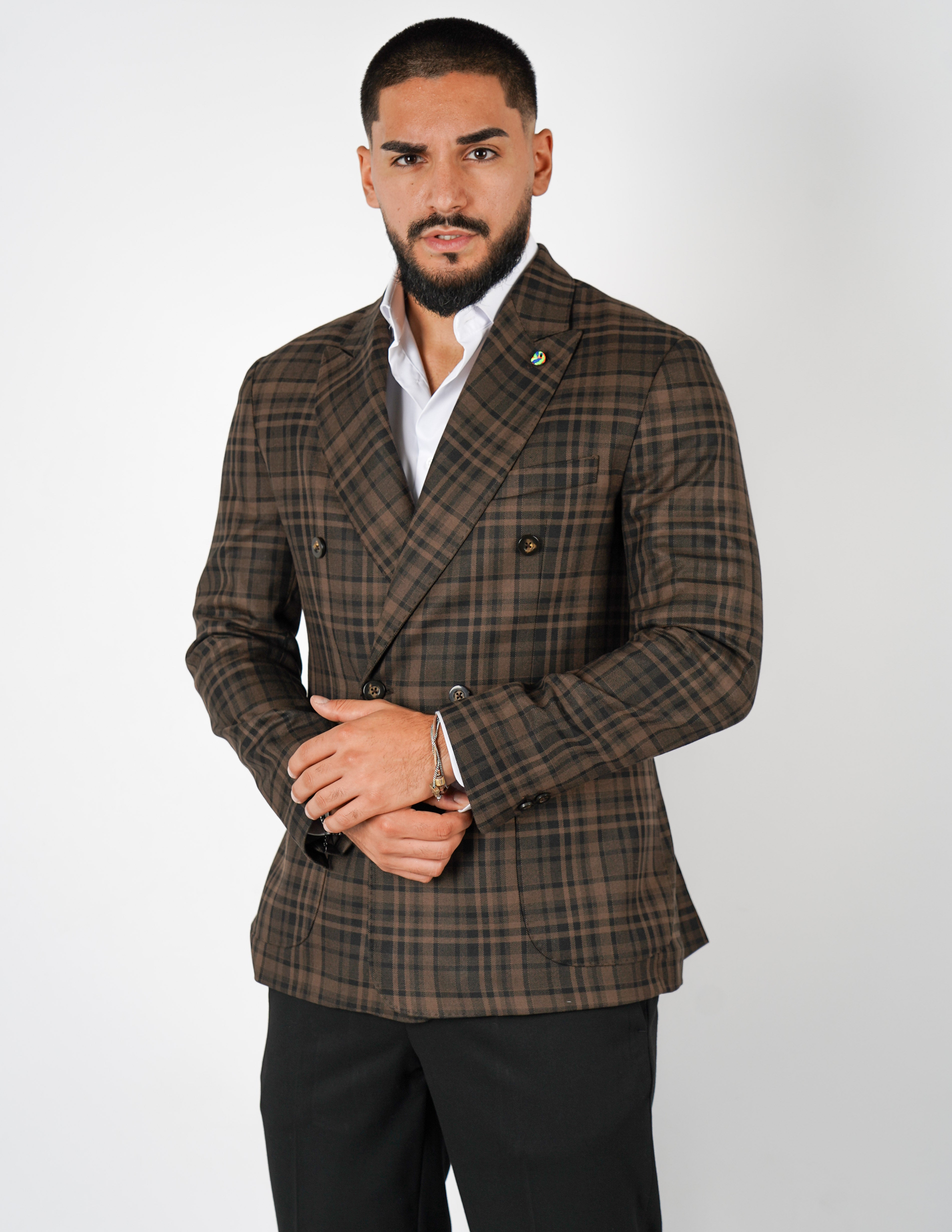 Abito doppiopetto a quadri