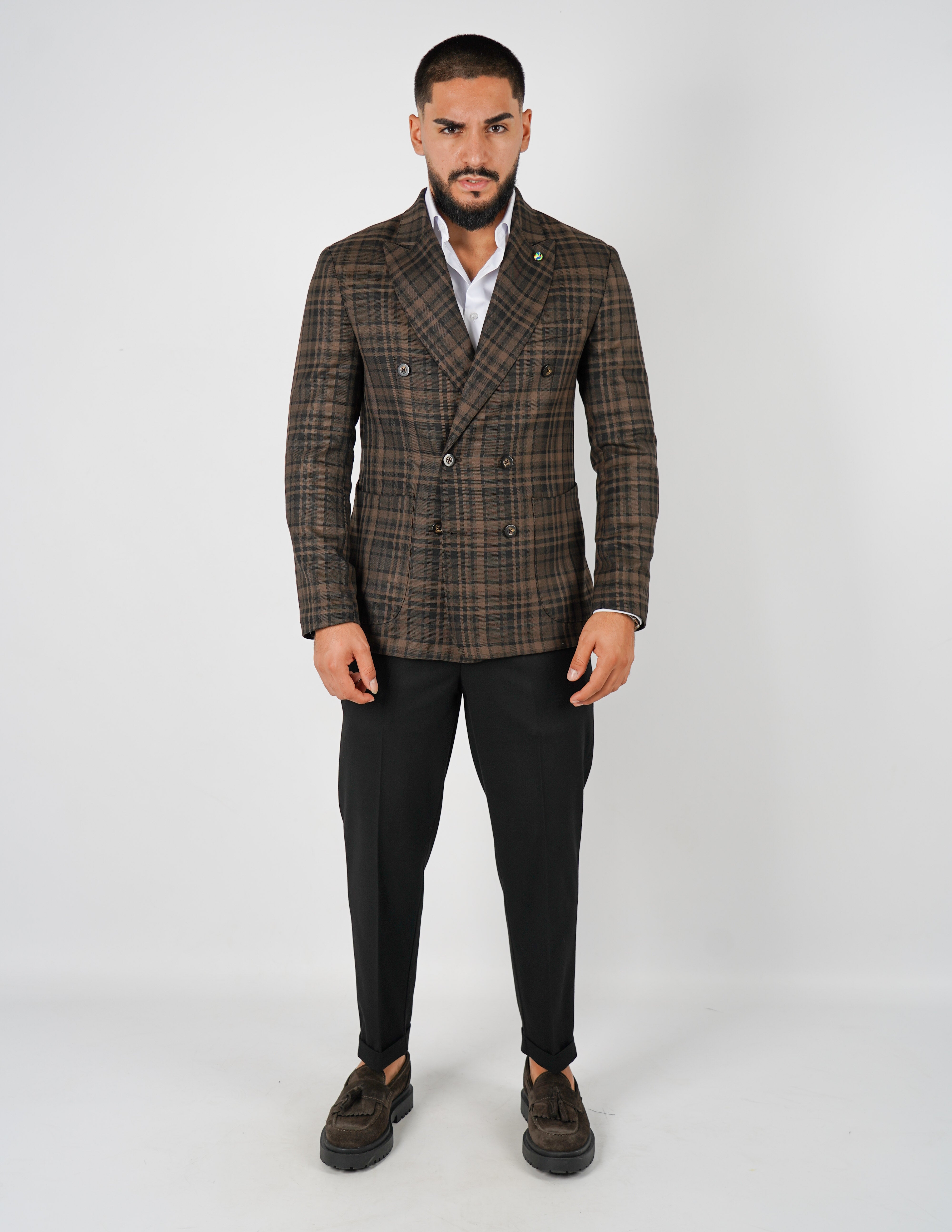 Abito doppiopetto a quadri