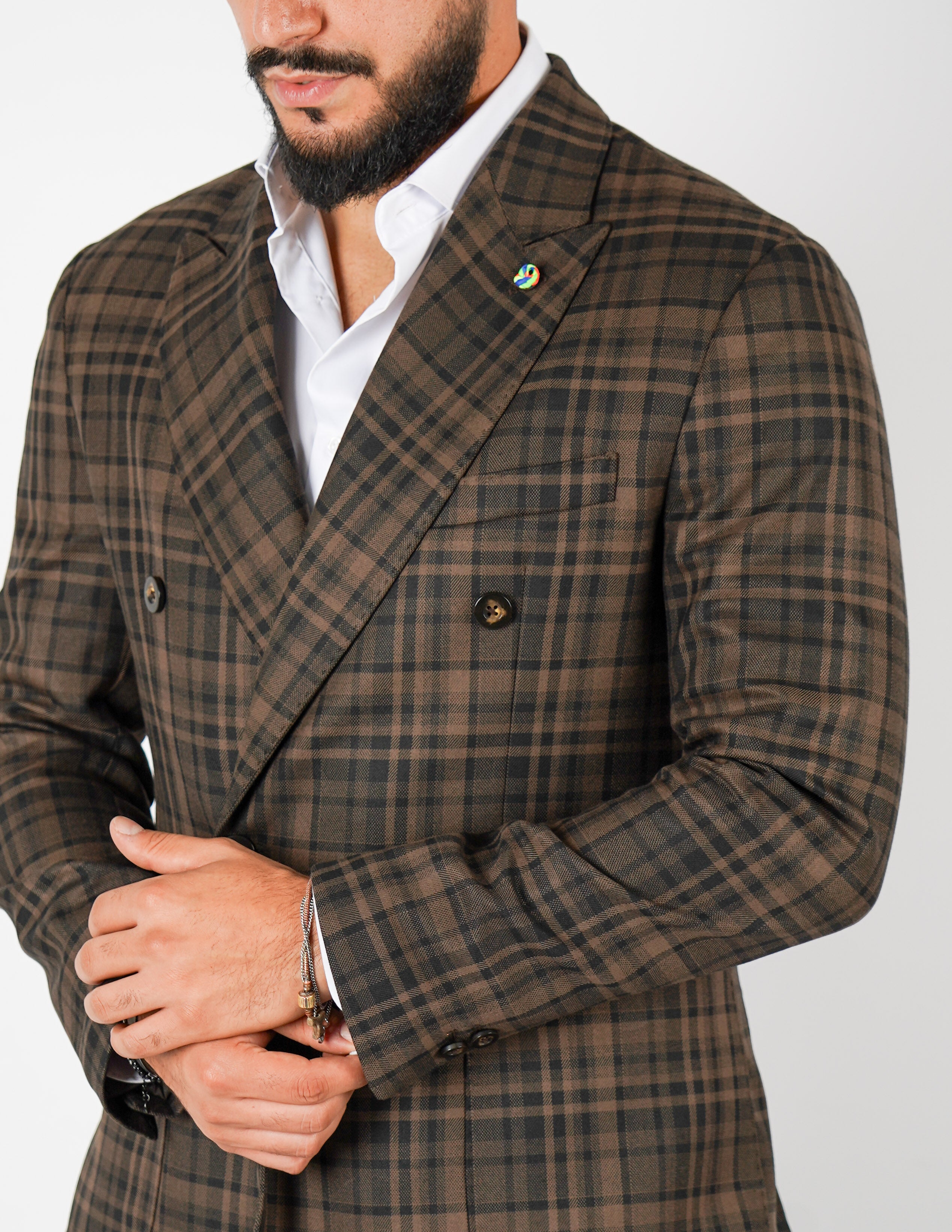 Abito doppiopetto a quadri