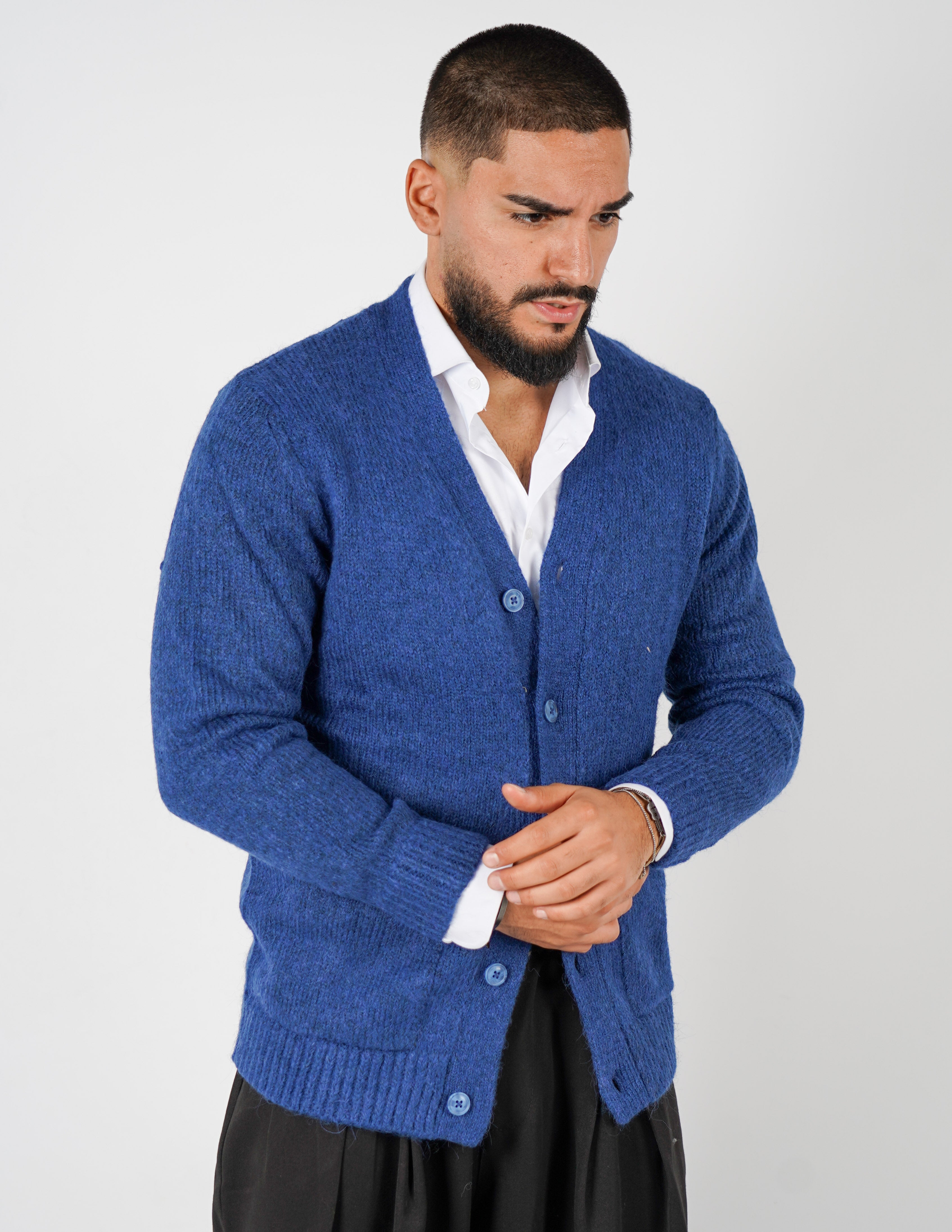 Cardigan in misto lana over d