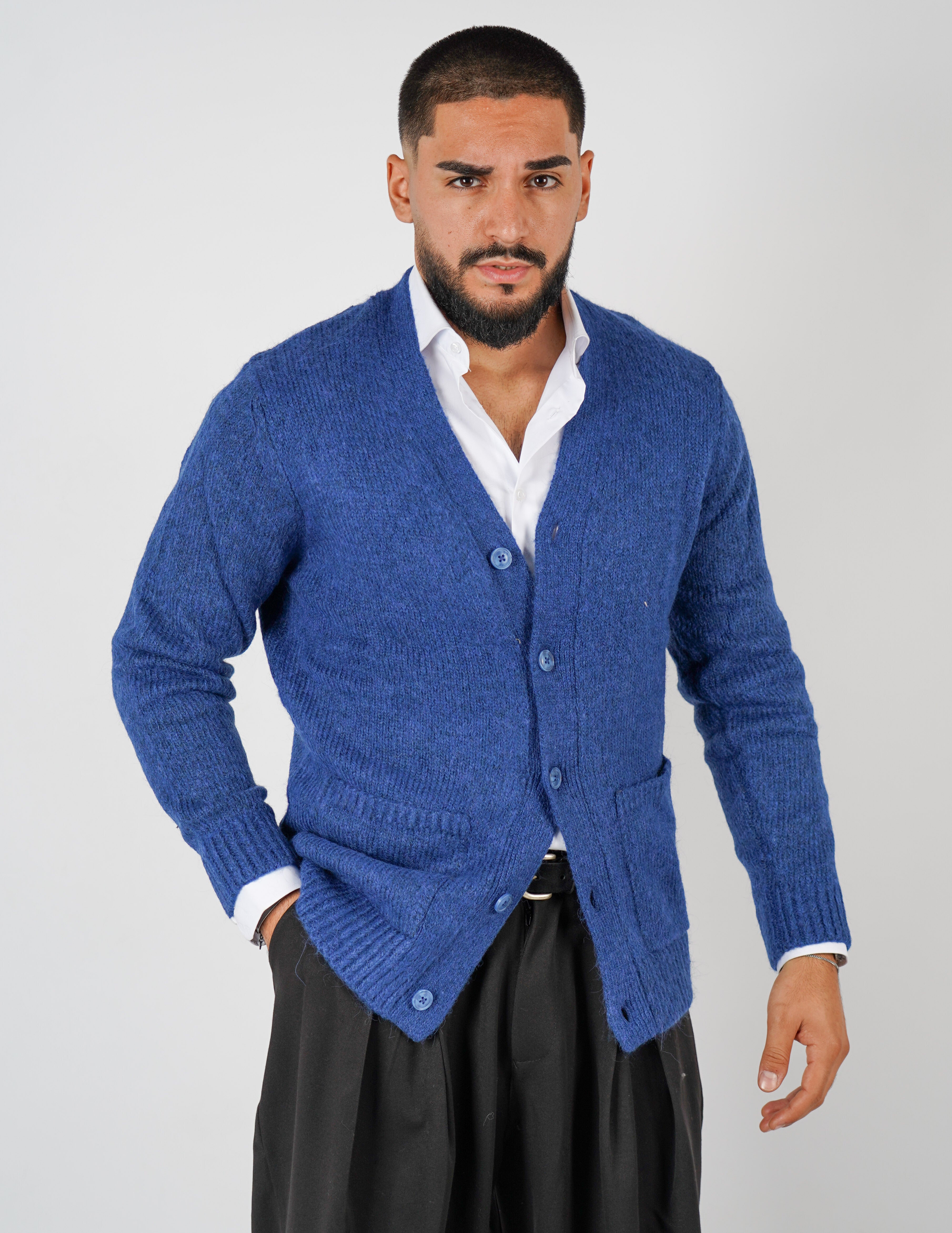 Cardigan in misto lana over d