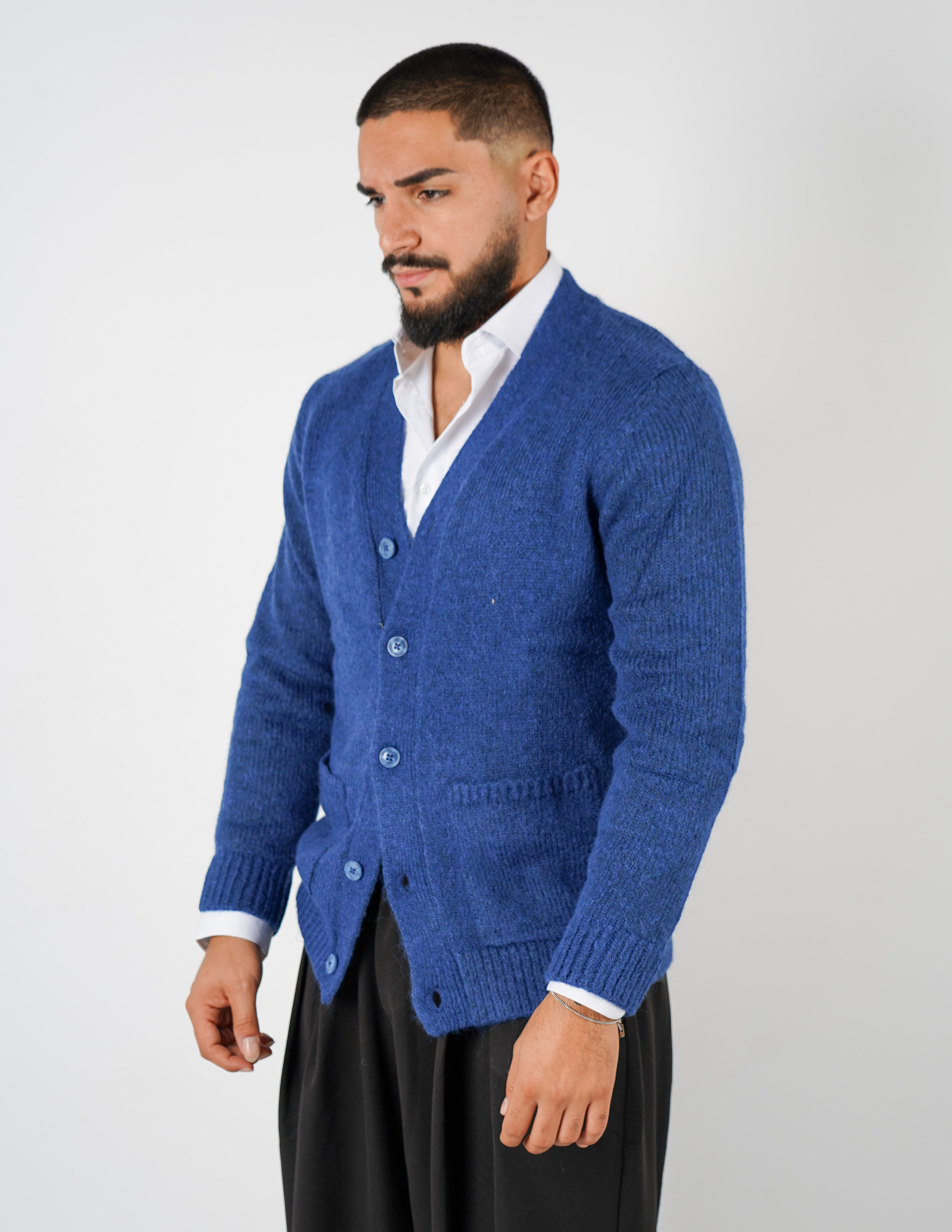 Cardigan in misto lana over d