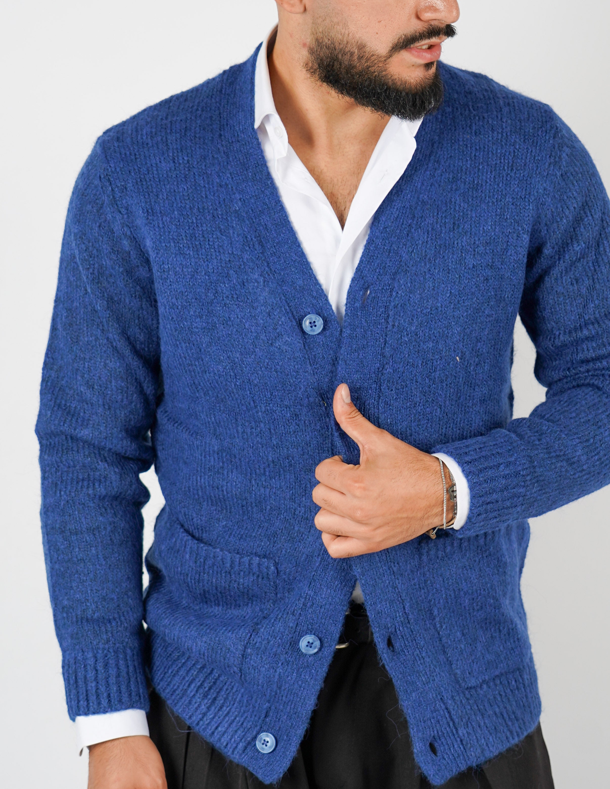 Cardigan in misto lana over d