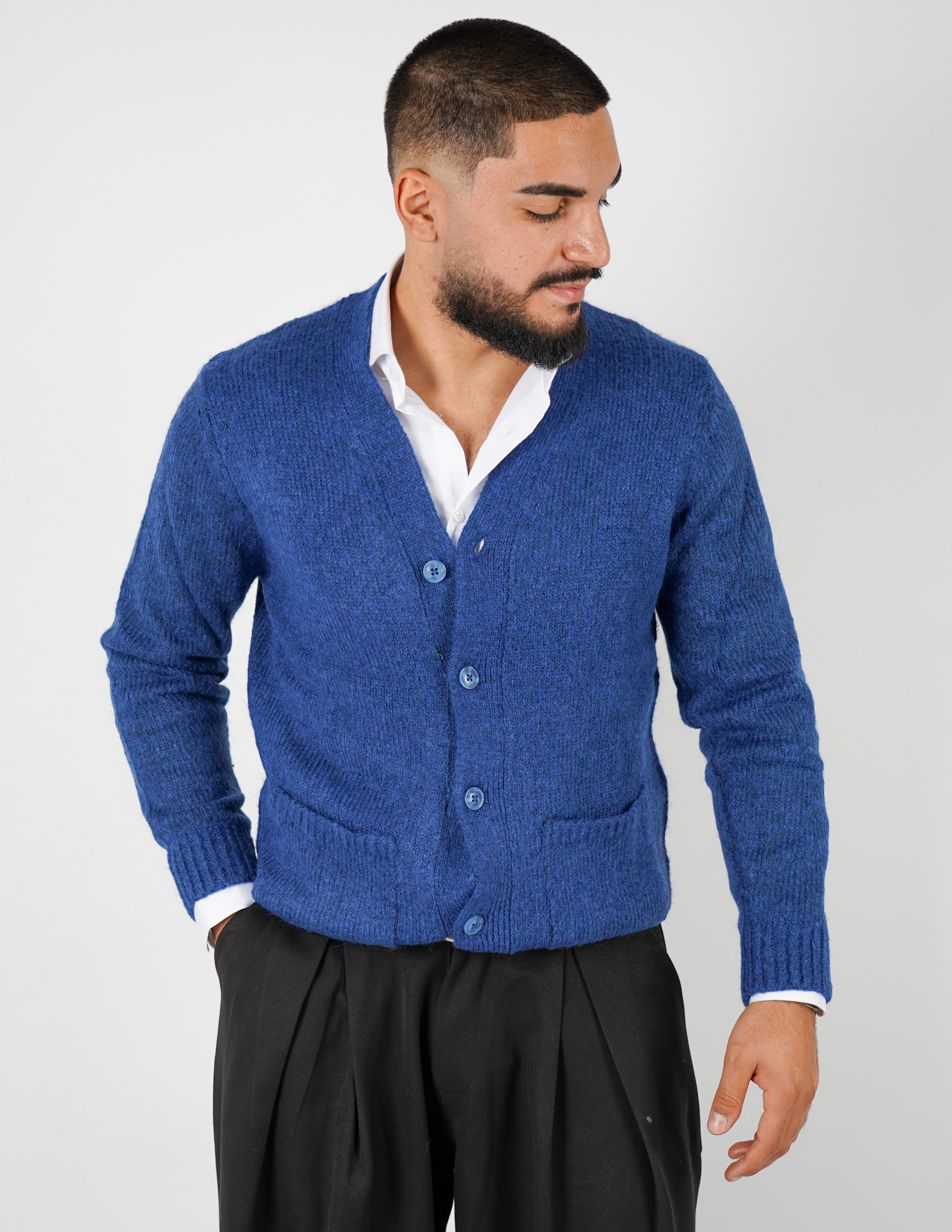 Cardigan in misto lana over d