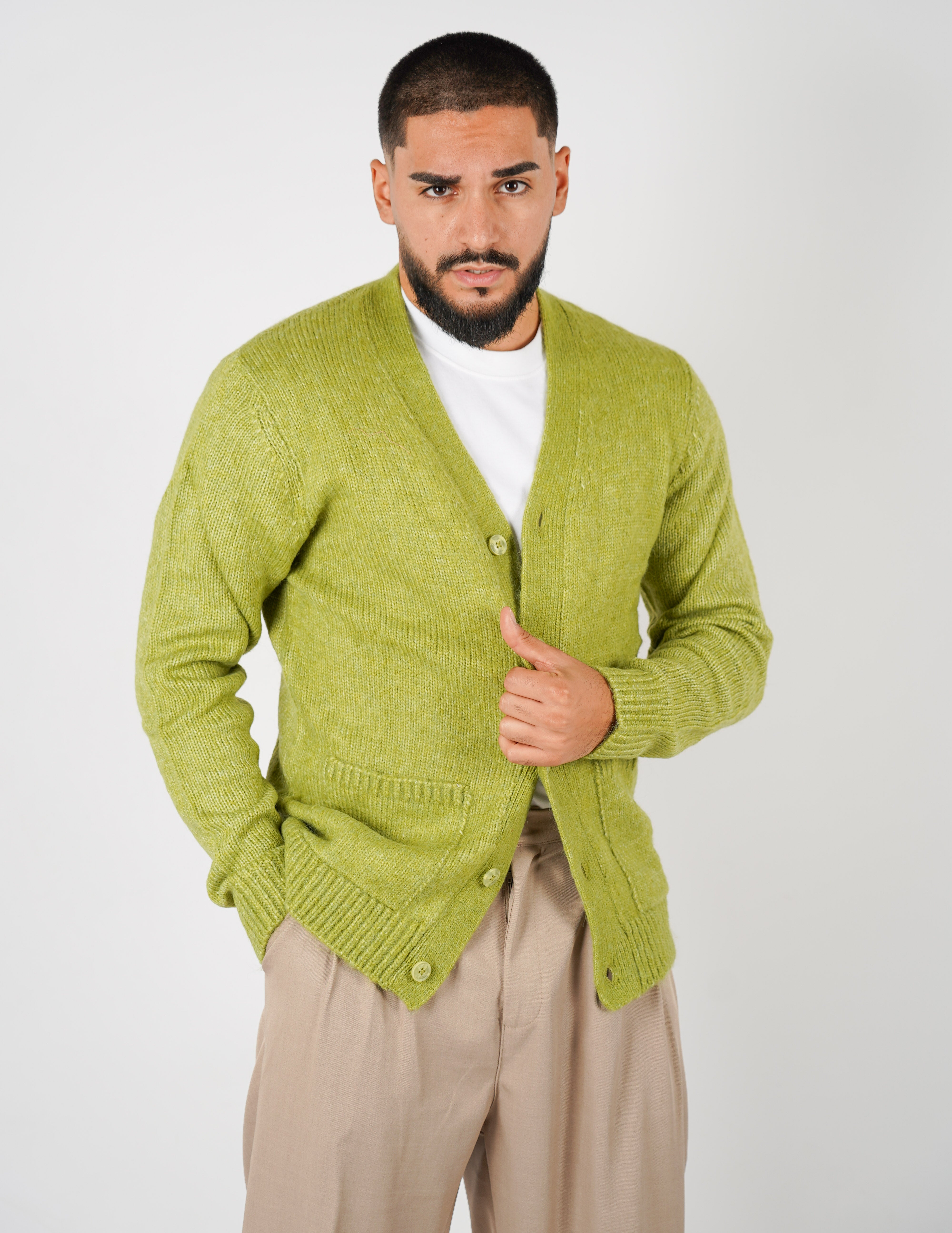 Cardigan in misto lana over d