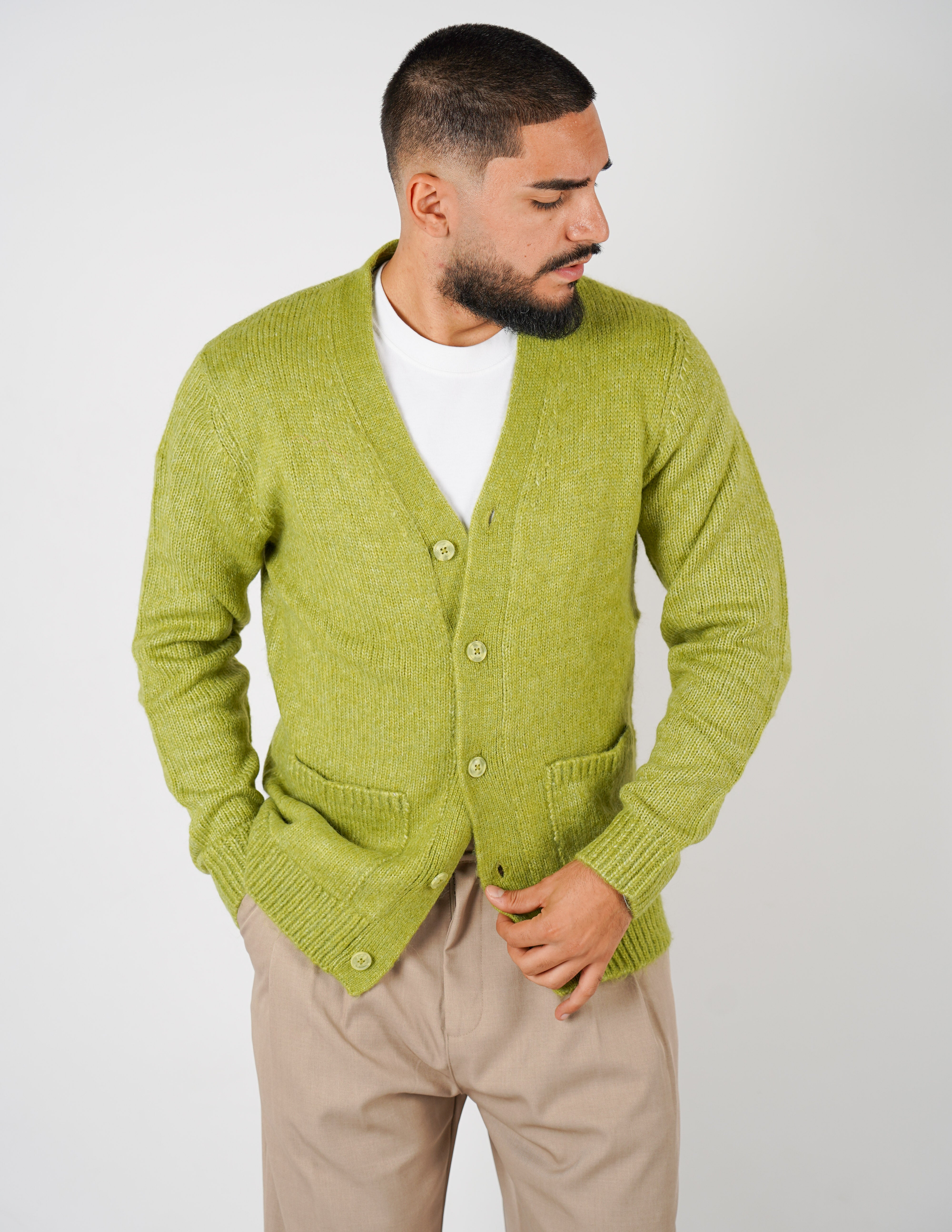 Cardigan in misto lana over d