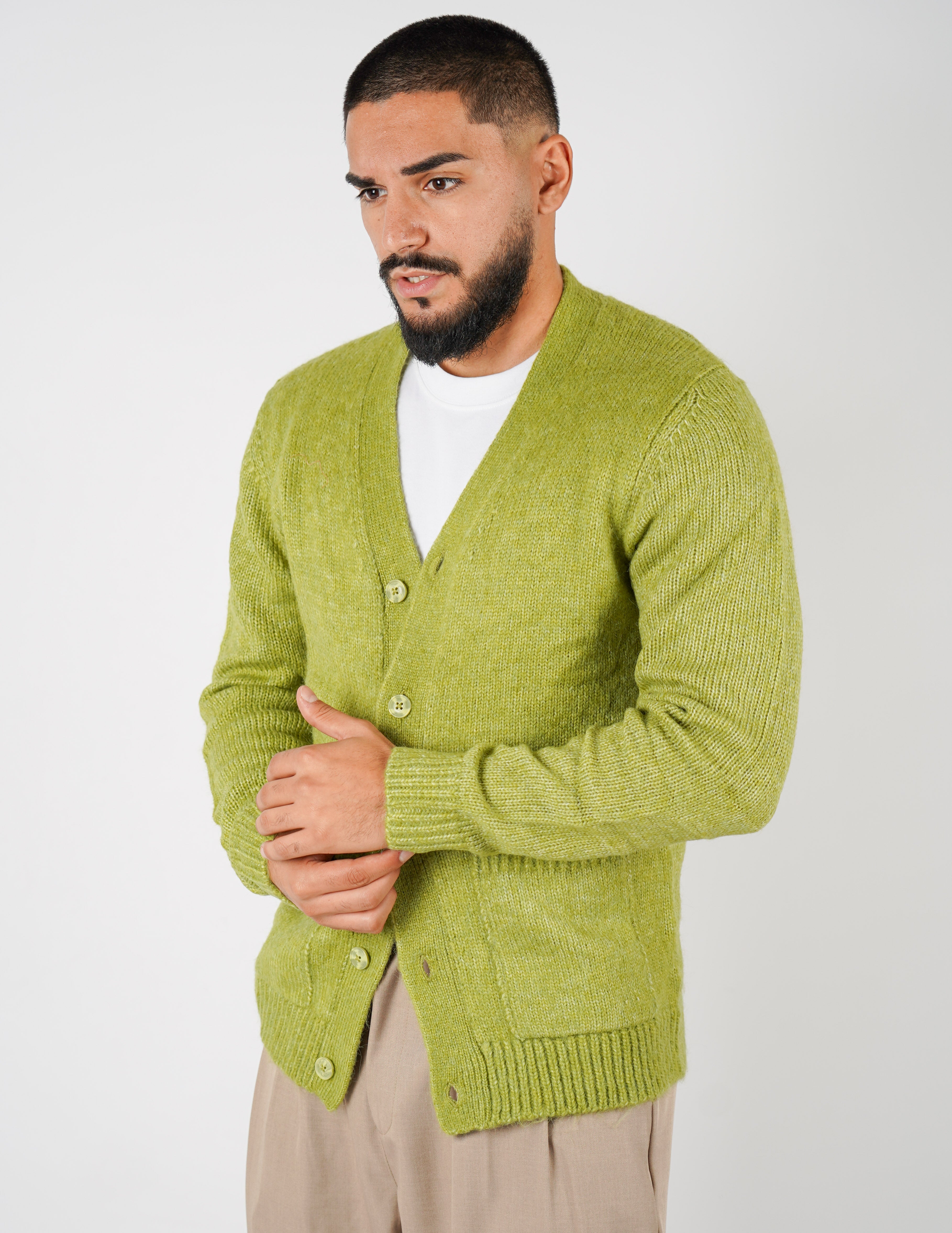 Cardigan in misto lana over d