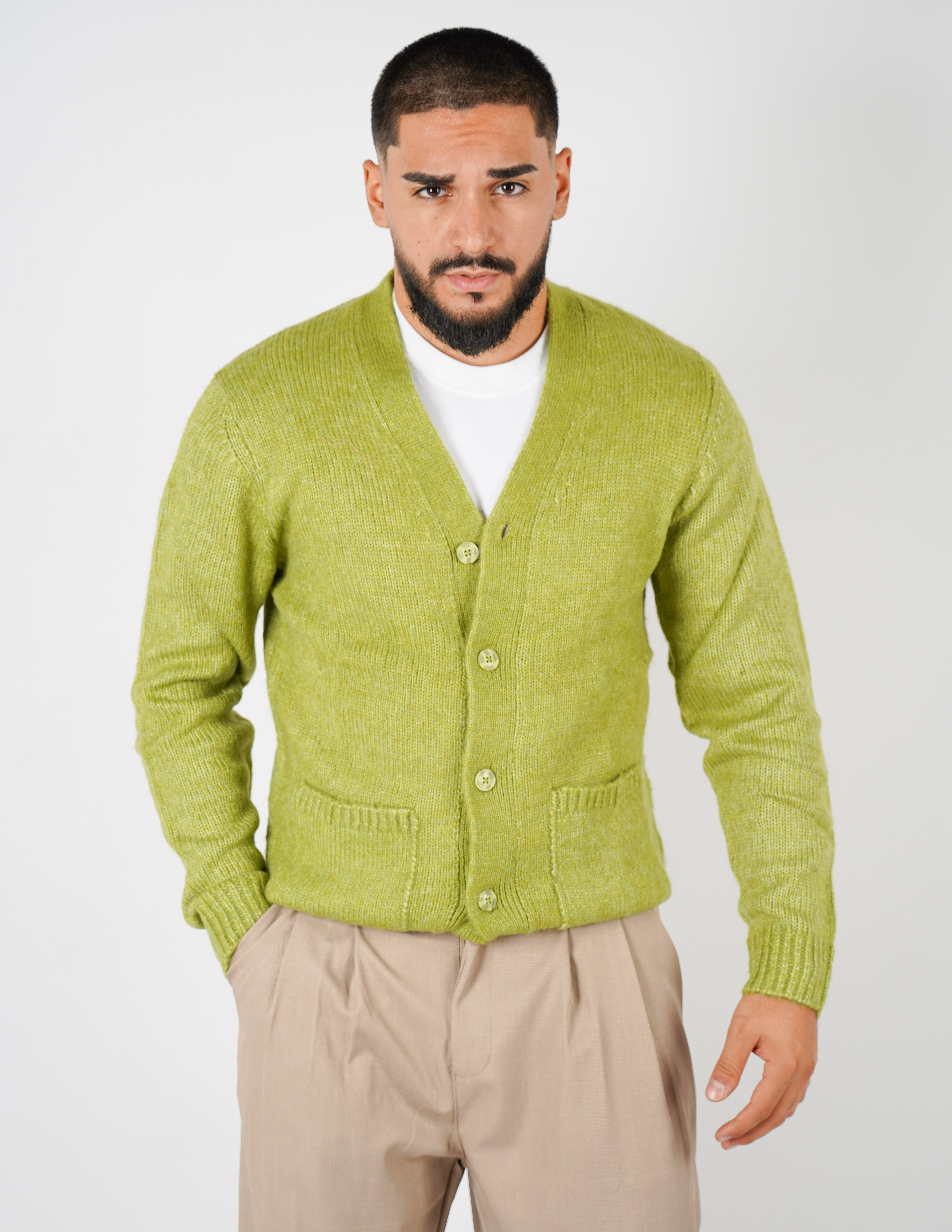 Cardigan in misto lana over d