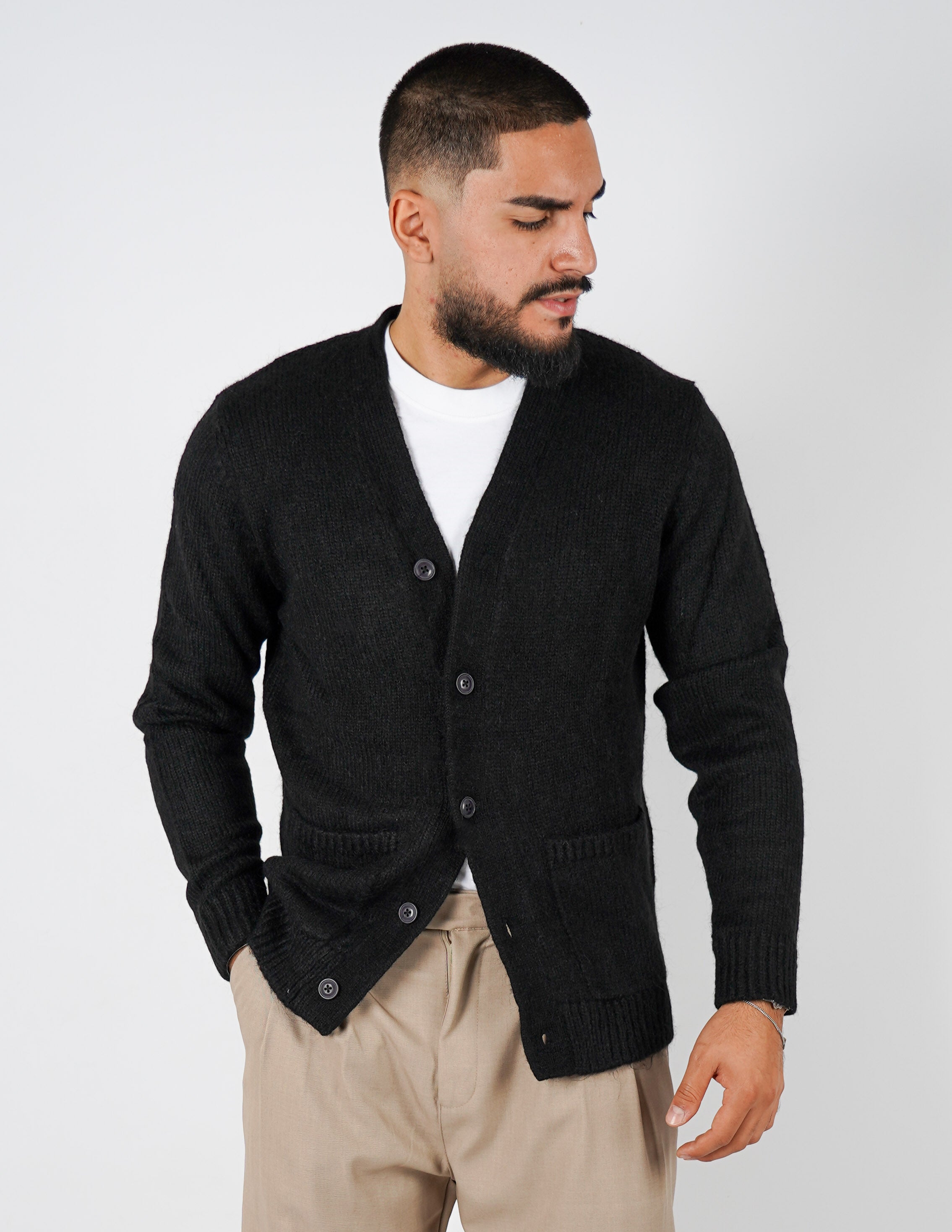 Cardigan in misto lana over d