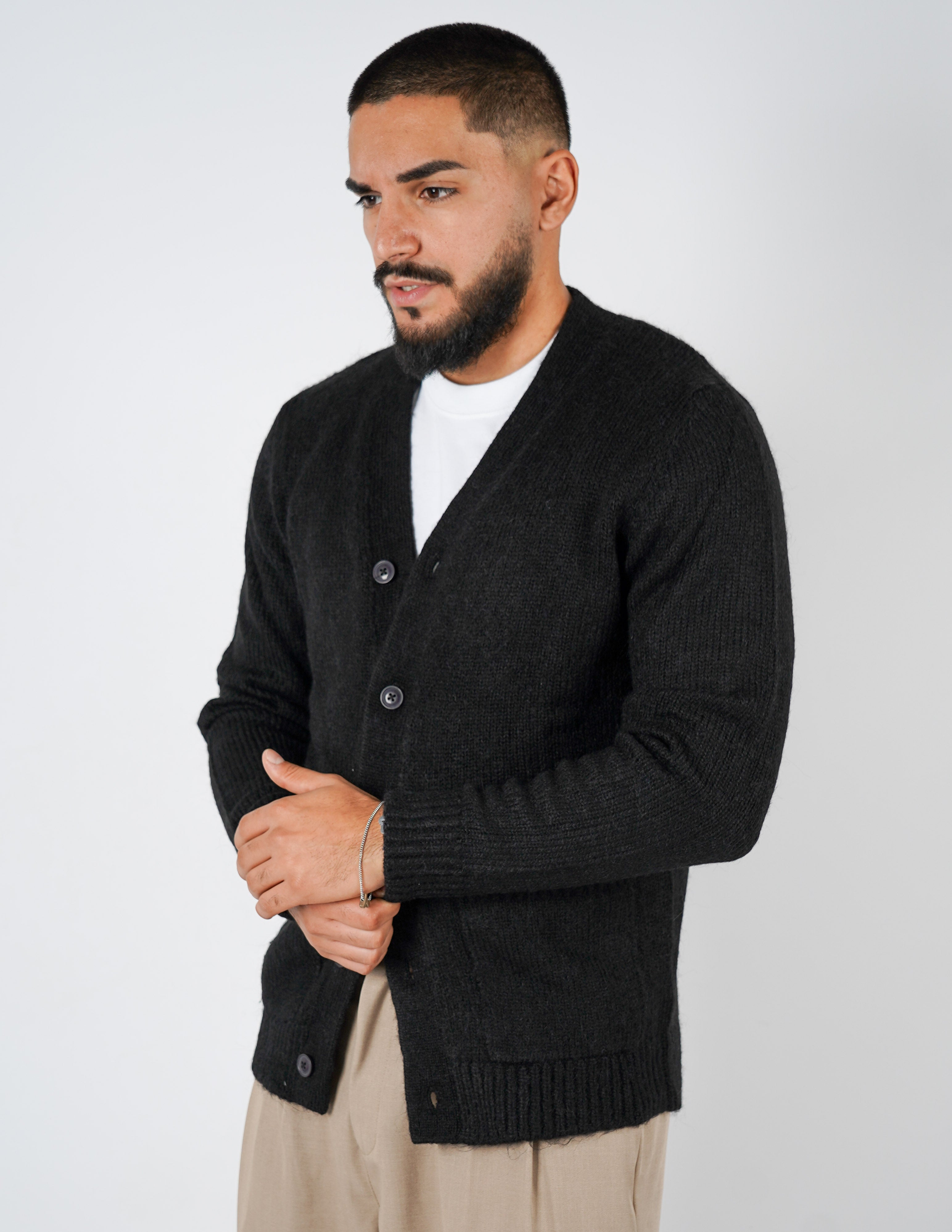 Cardigan in misto lana over d