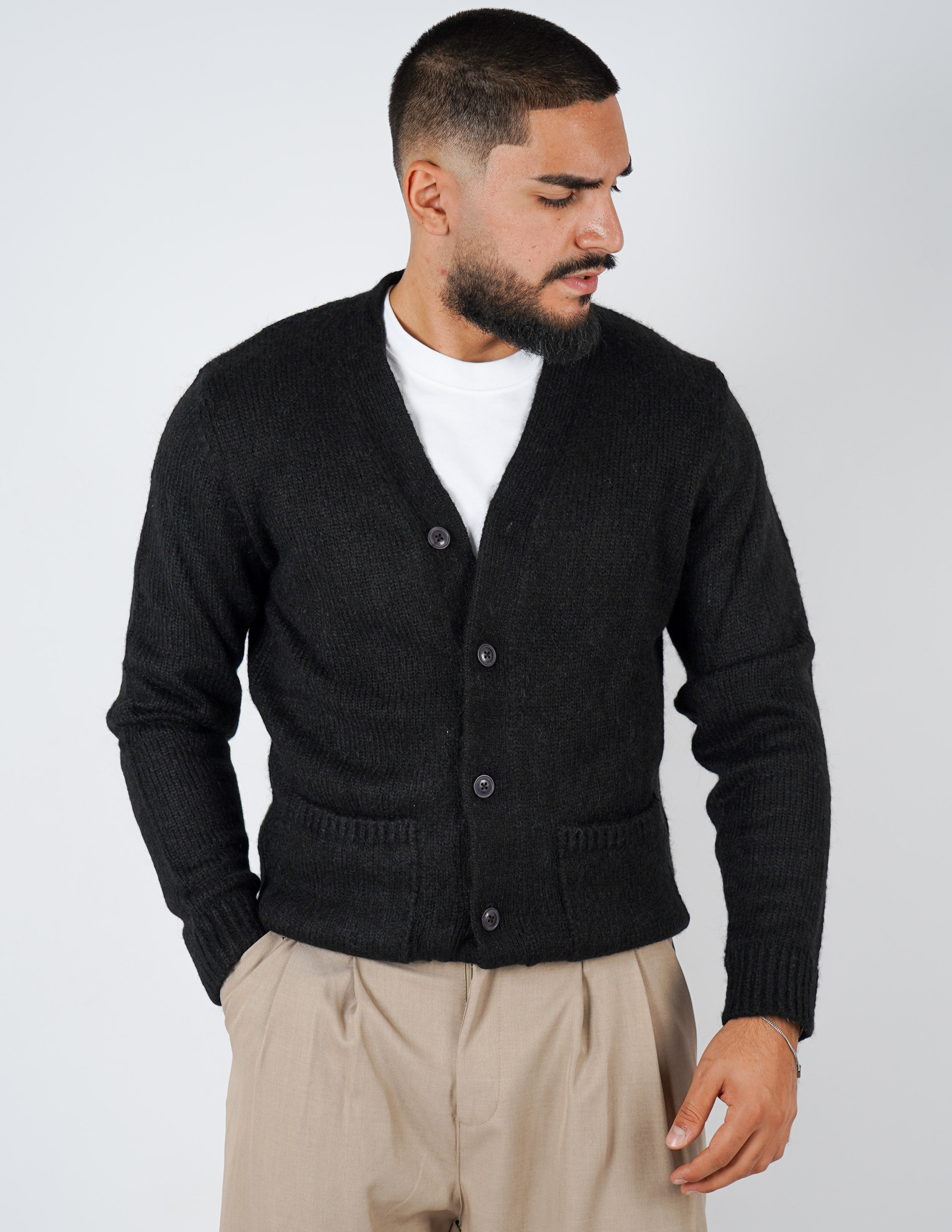 Cardigan in misto lana over d