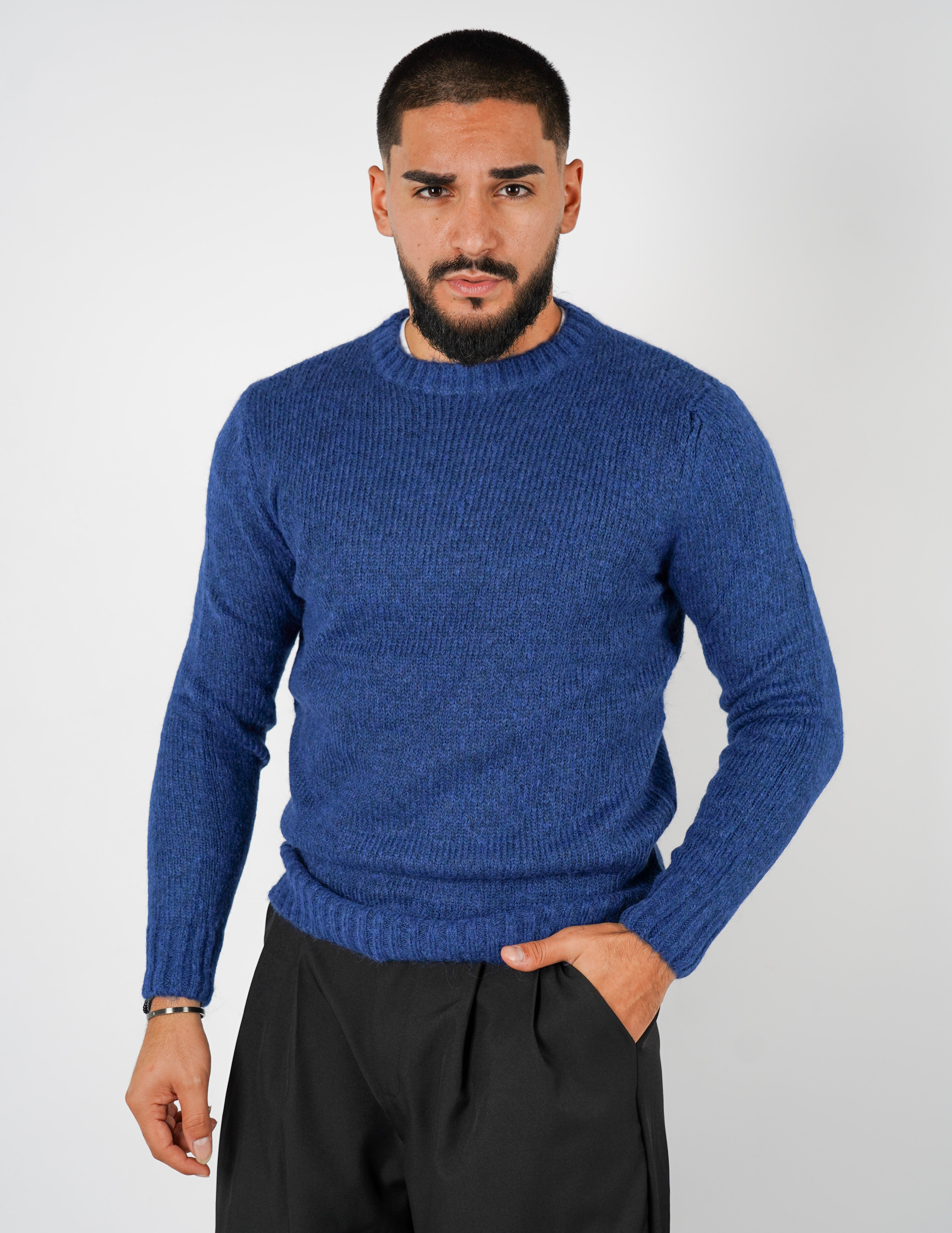 MAGLIONE IN MISTO LANA GIROCOLLO OVERD