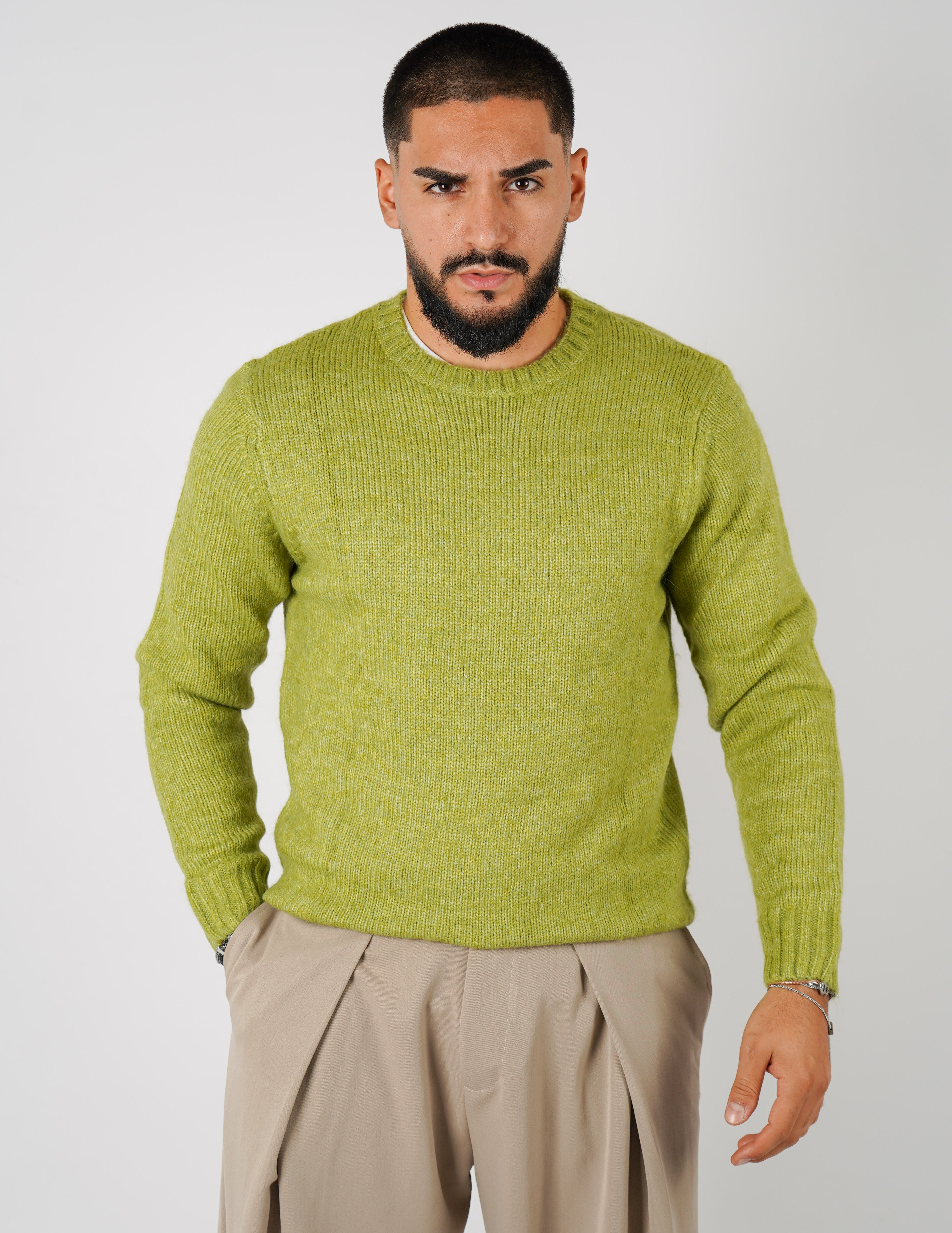 MAGLIONE IN MISTO LANA GIROCOLLO OVERD